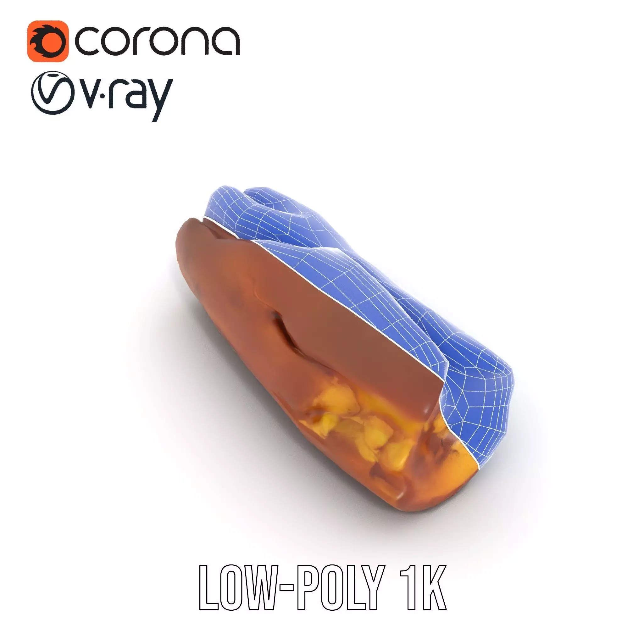 Crispy Baguette model pack Low-poly 3D model_9