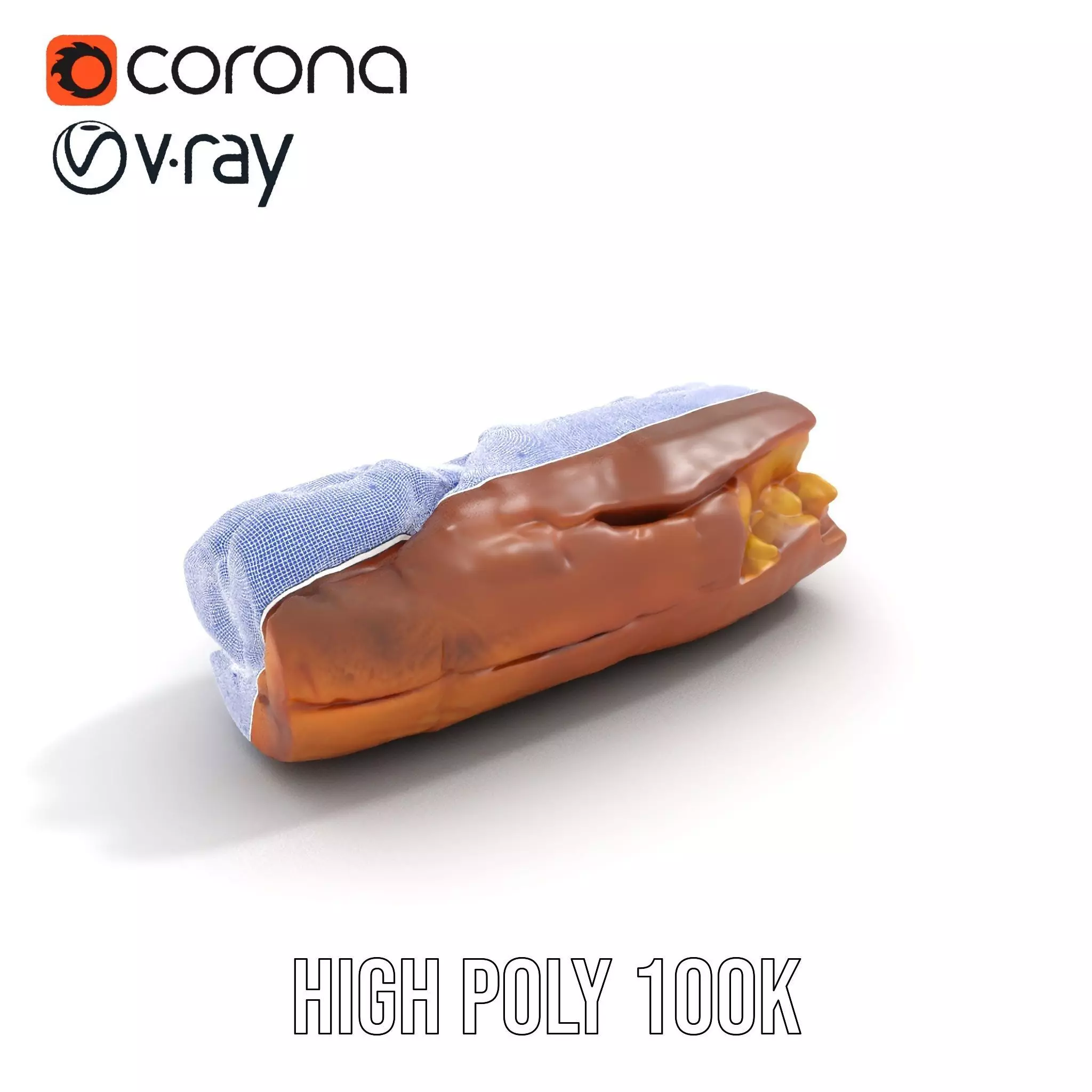Crispy Baguette model pack Low-poly 3D model_23