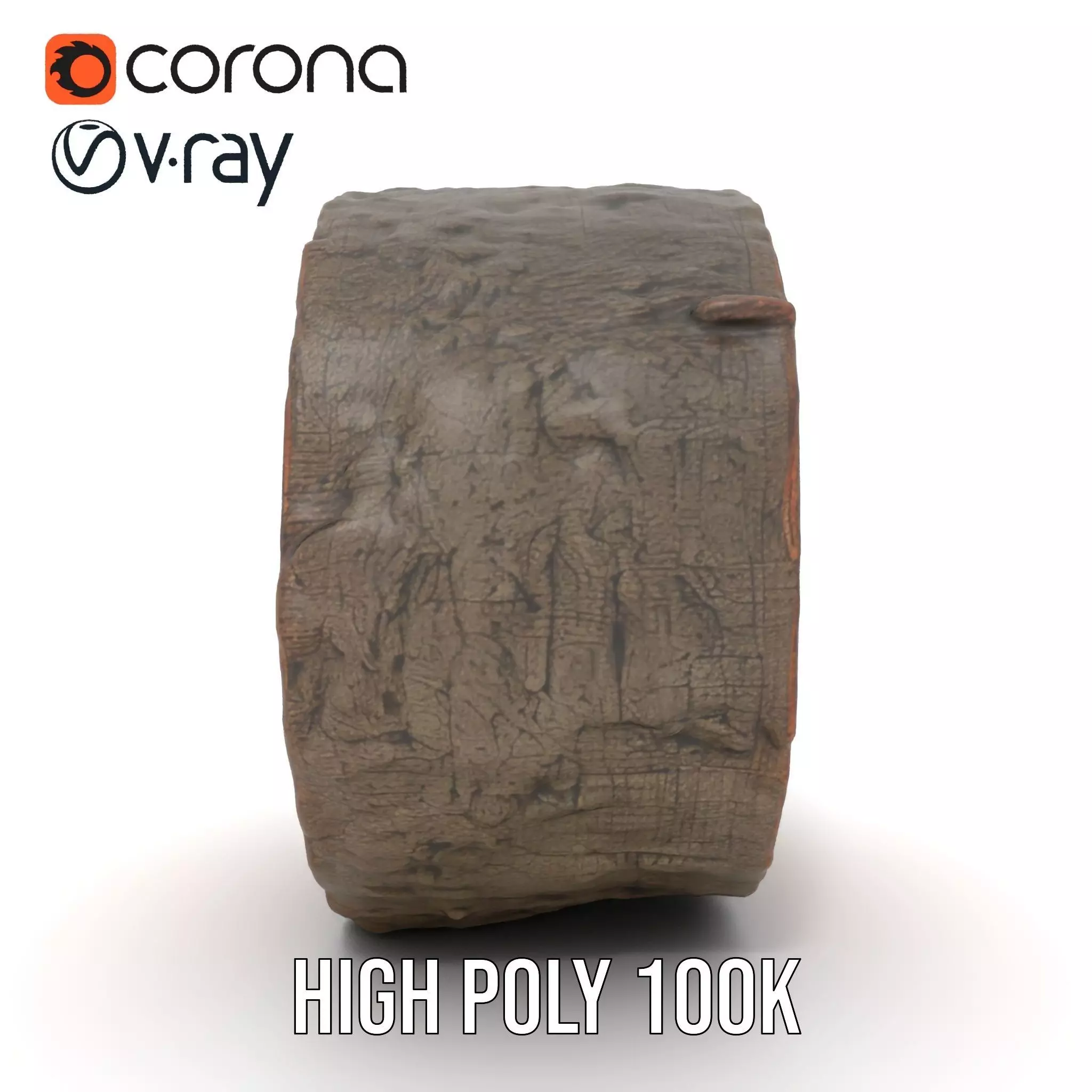 Natural Oak Tree Slice model pack Low-poly 3D model_29