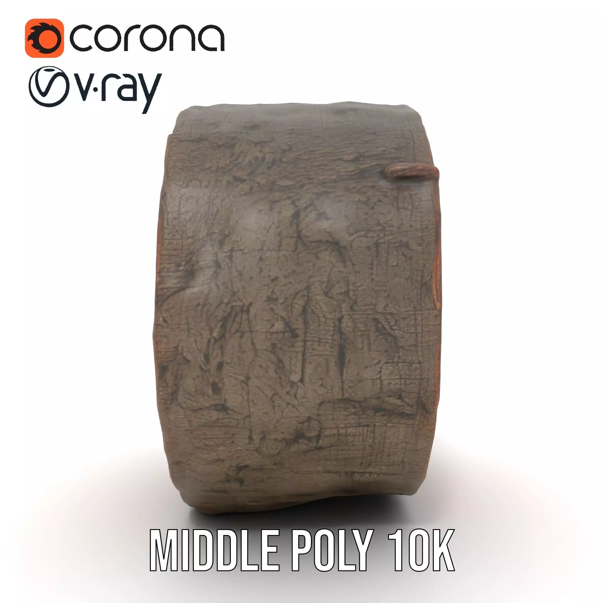 Natural Oak Tree Slice model pack Low-poly 3D model_5