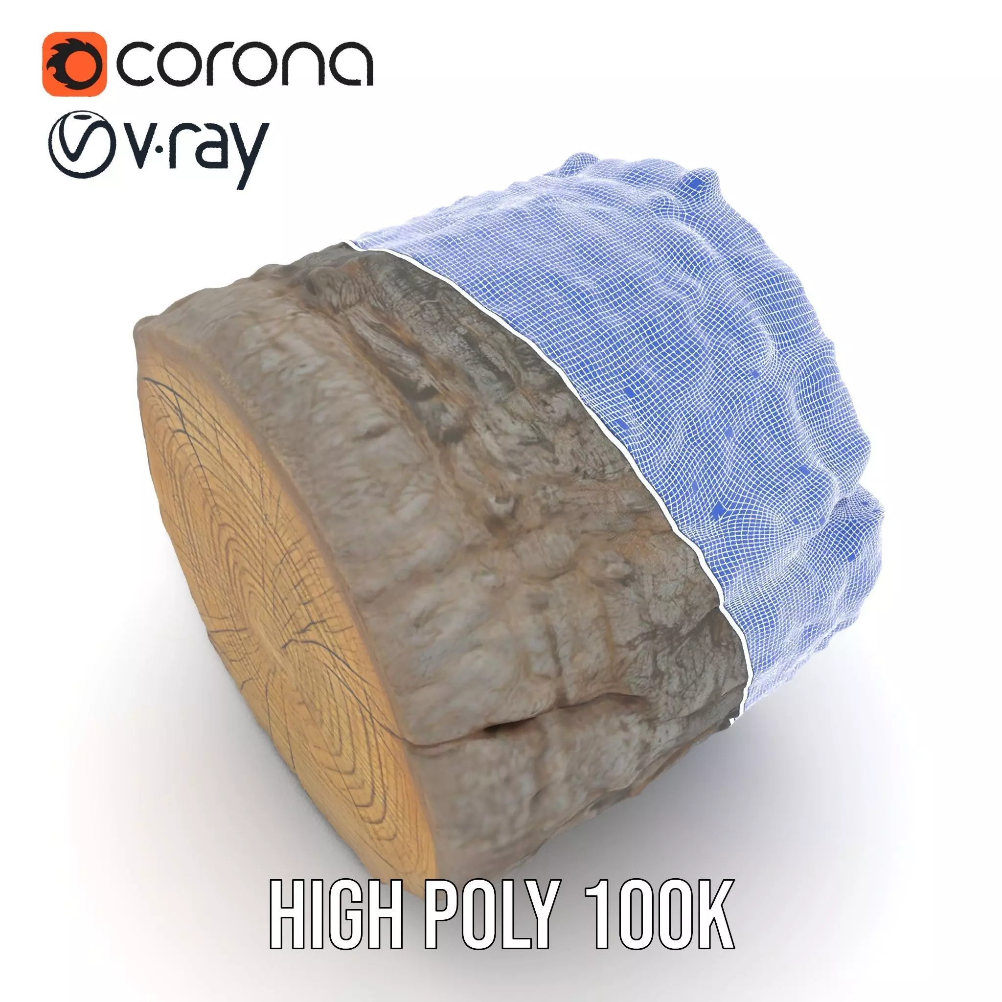 Rustic Tree Trunk model pack Low-poly 3D model_34