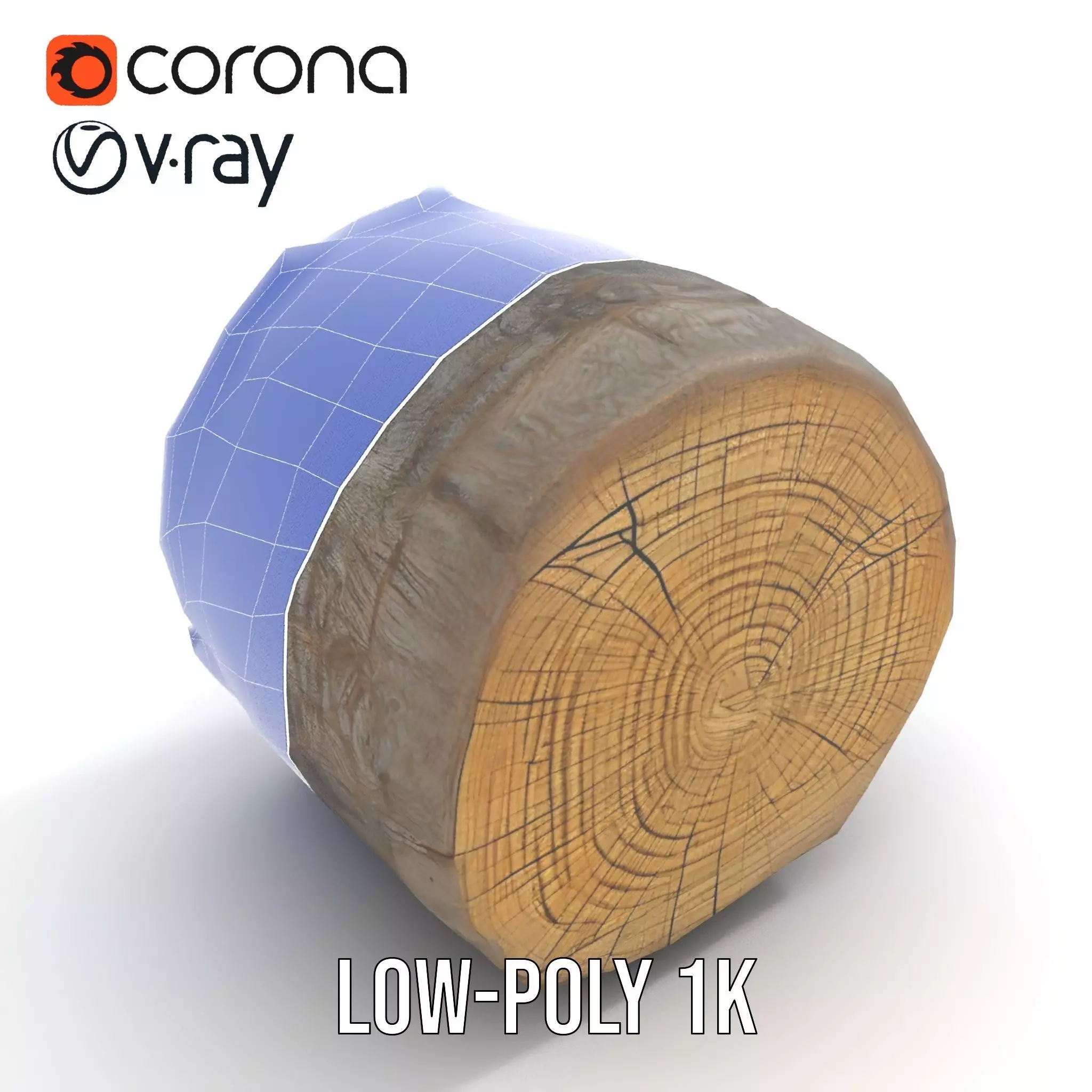 Rustic Tree Trunk model pack Low-poly 3D model_19