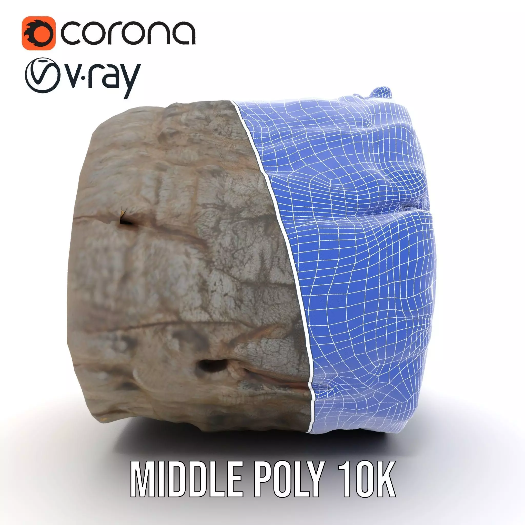 Rustic Tree Trunk model pack Low-poly 3D model_27