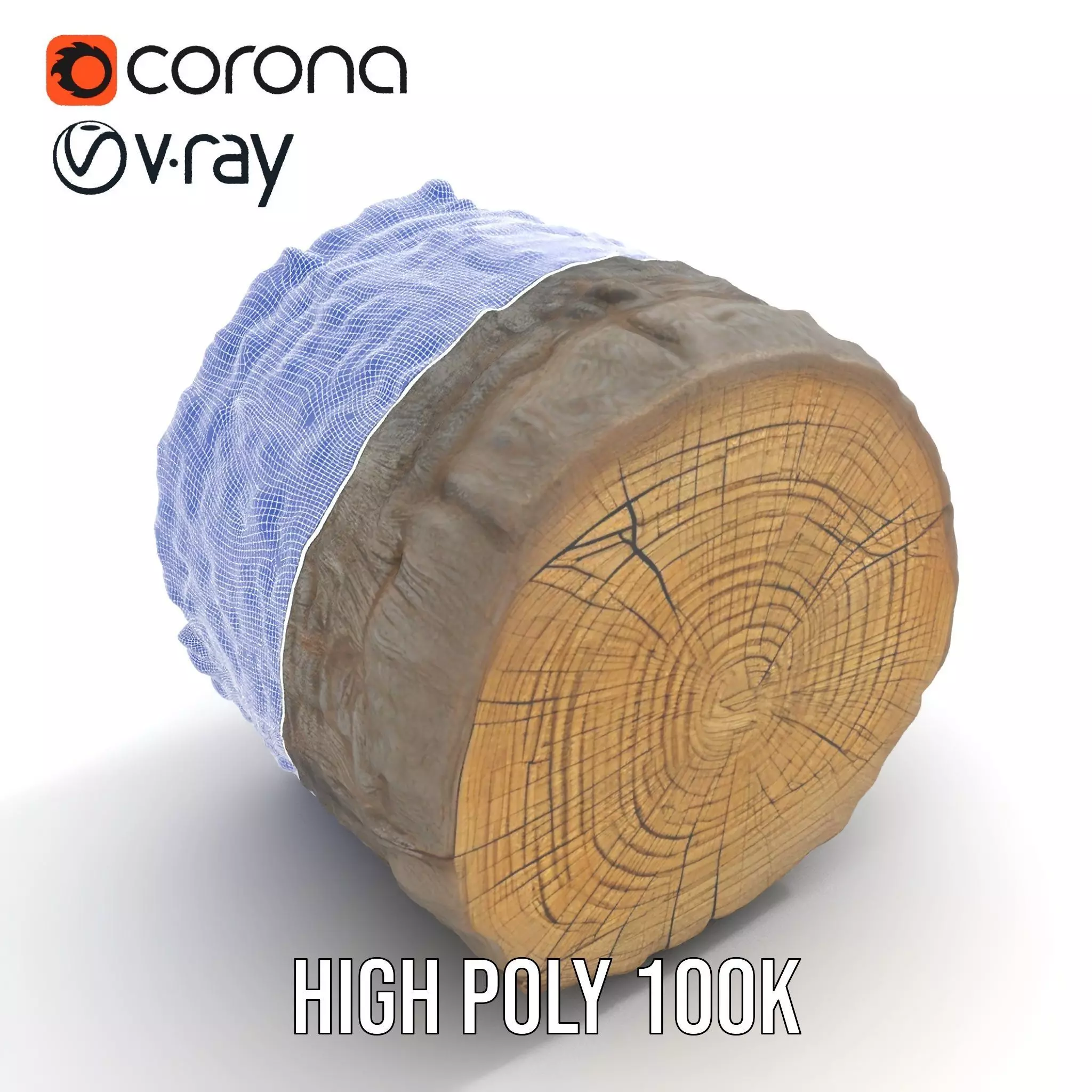 Rustic Tree Trunk model pack Low-poly 3D model_33