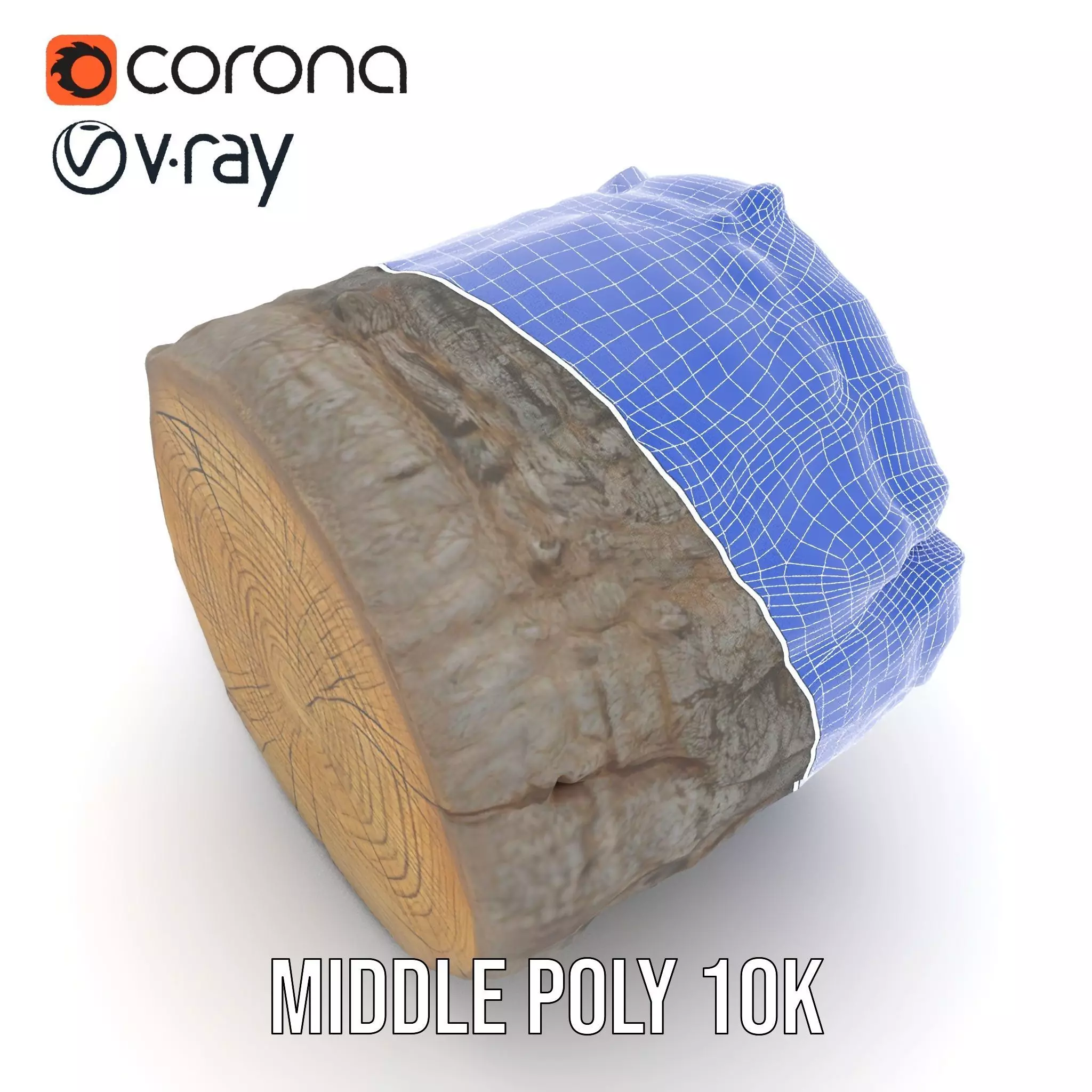 Rustic Tree Trunk model pack Low-poly 3D model_30