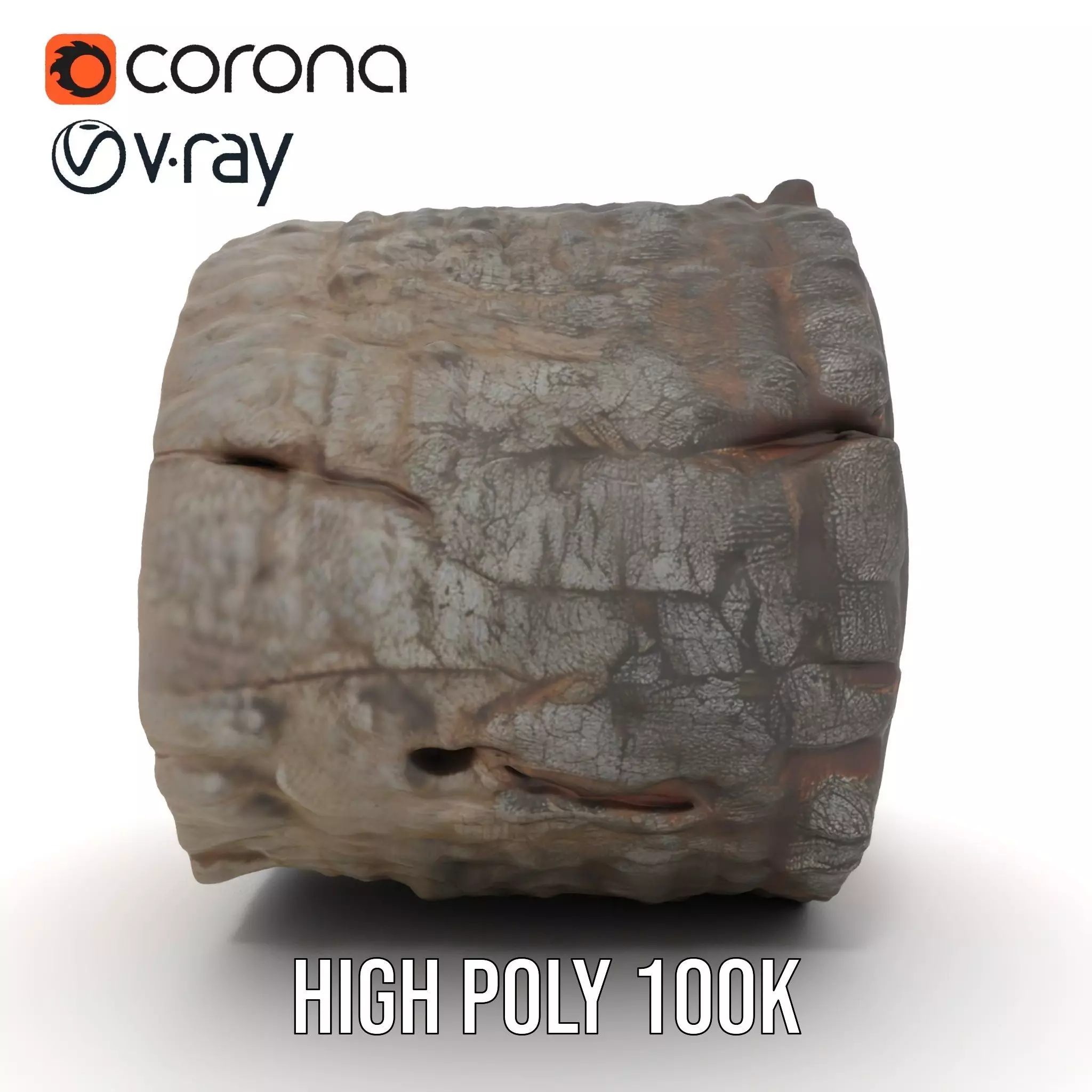 Rustic Tree Trunk model pack Low-poly 3D model_26