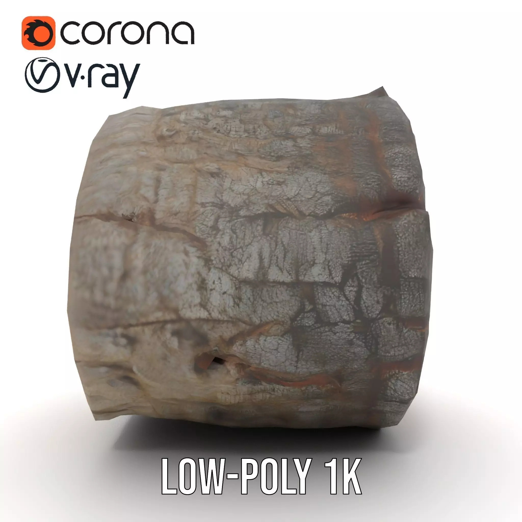 Rustic Tree Trunk model pack Low-poly 3D model_12