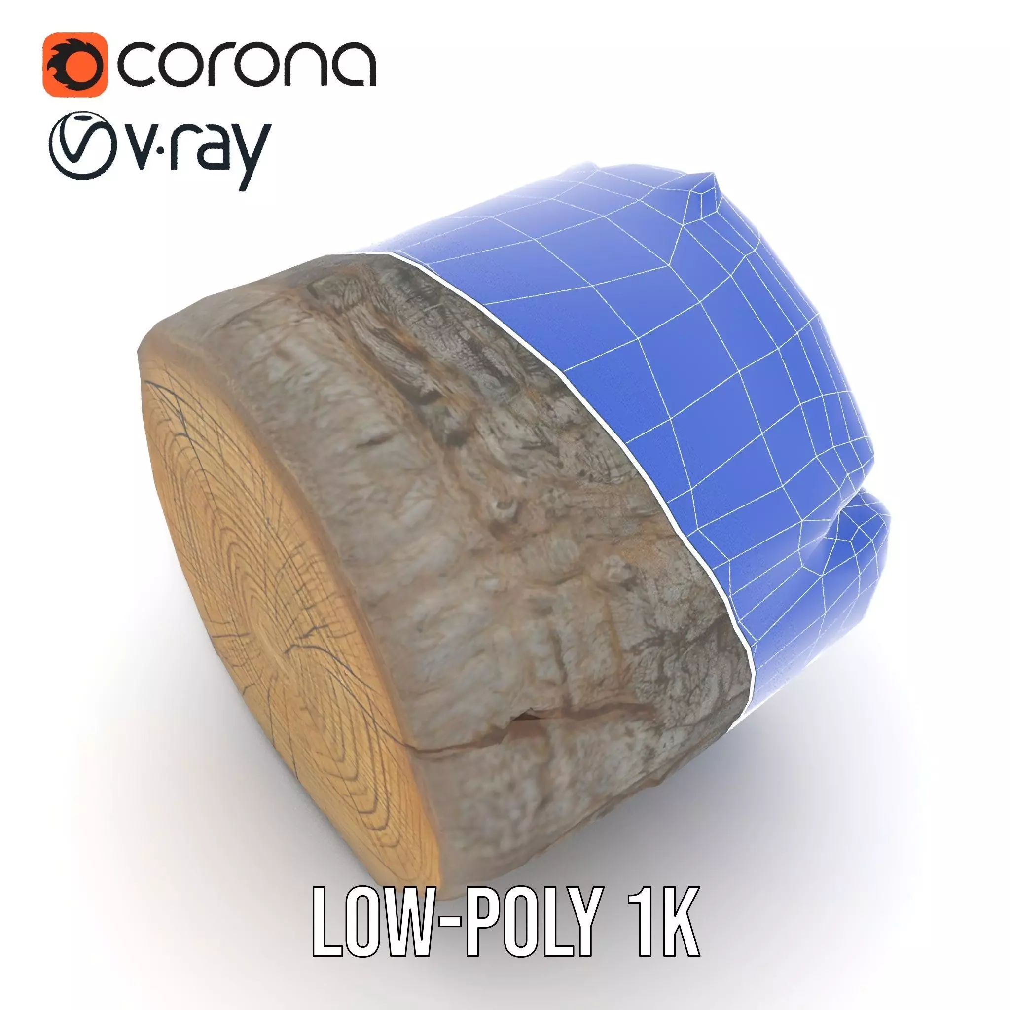 Rustic Tree Trunk model pack Low-poly 3D model_28