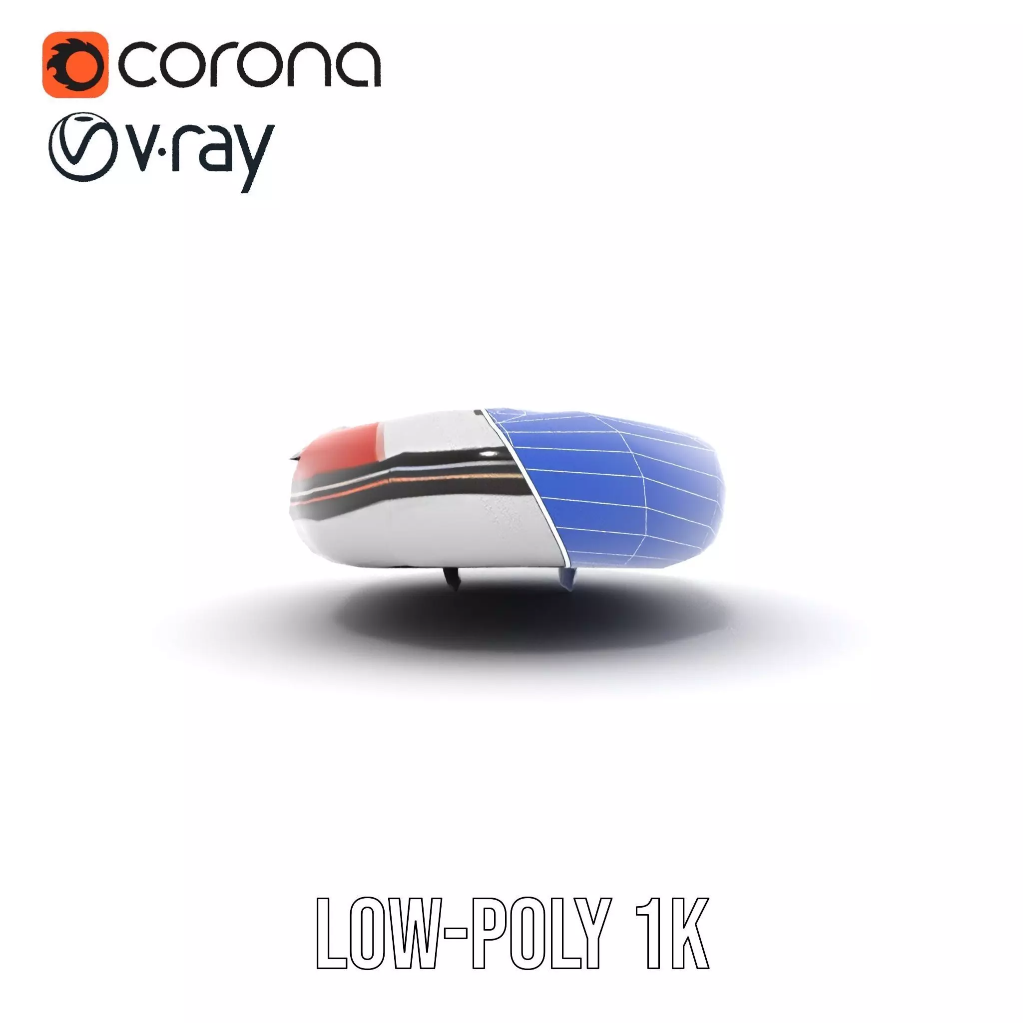 Orange Inflatable Boat model pack Low-poly 3D model_28