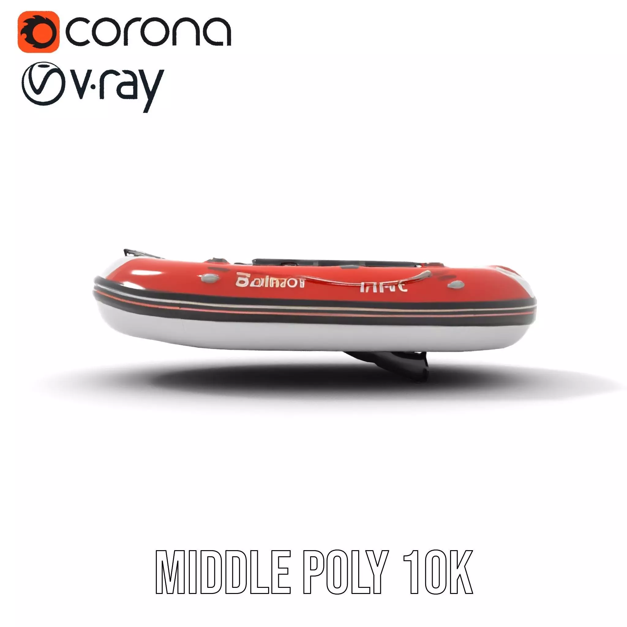 Orange Inflatable Boat model pack Low-poly 3D model_11