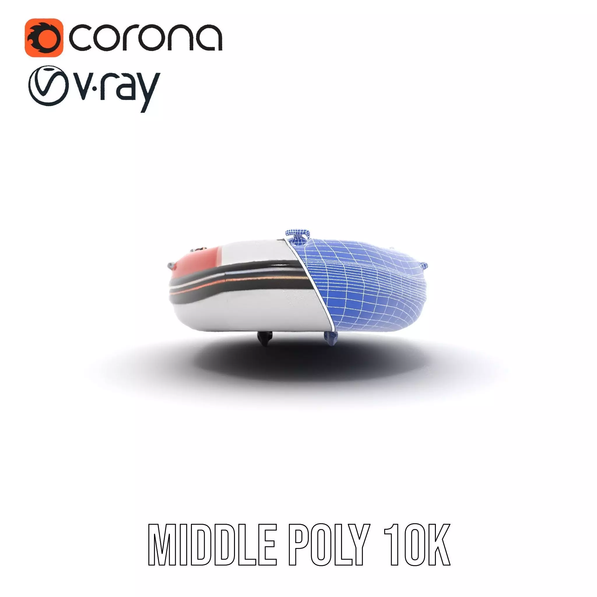 Orange Inflatable Boat model pack Low-poly 3D model_30