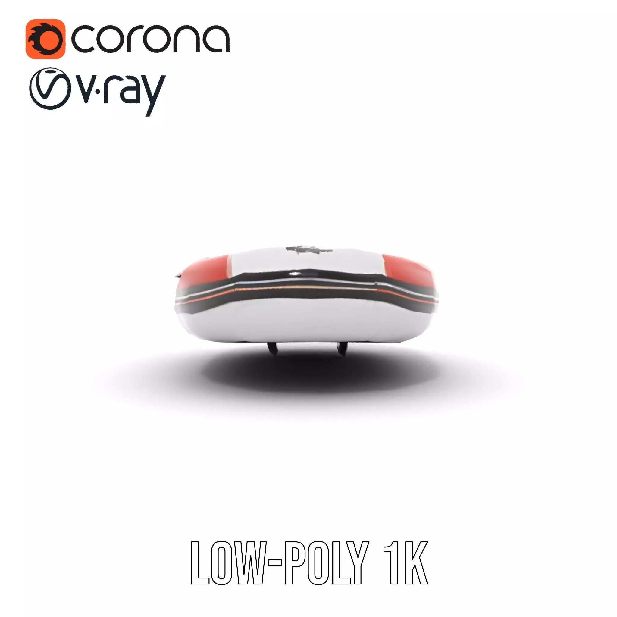 Orange Inflatable Boat model pack Low-poly 3D model_25