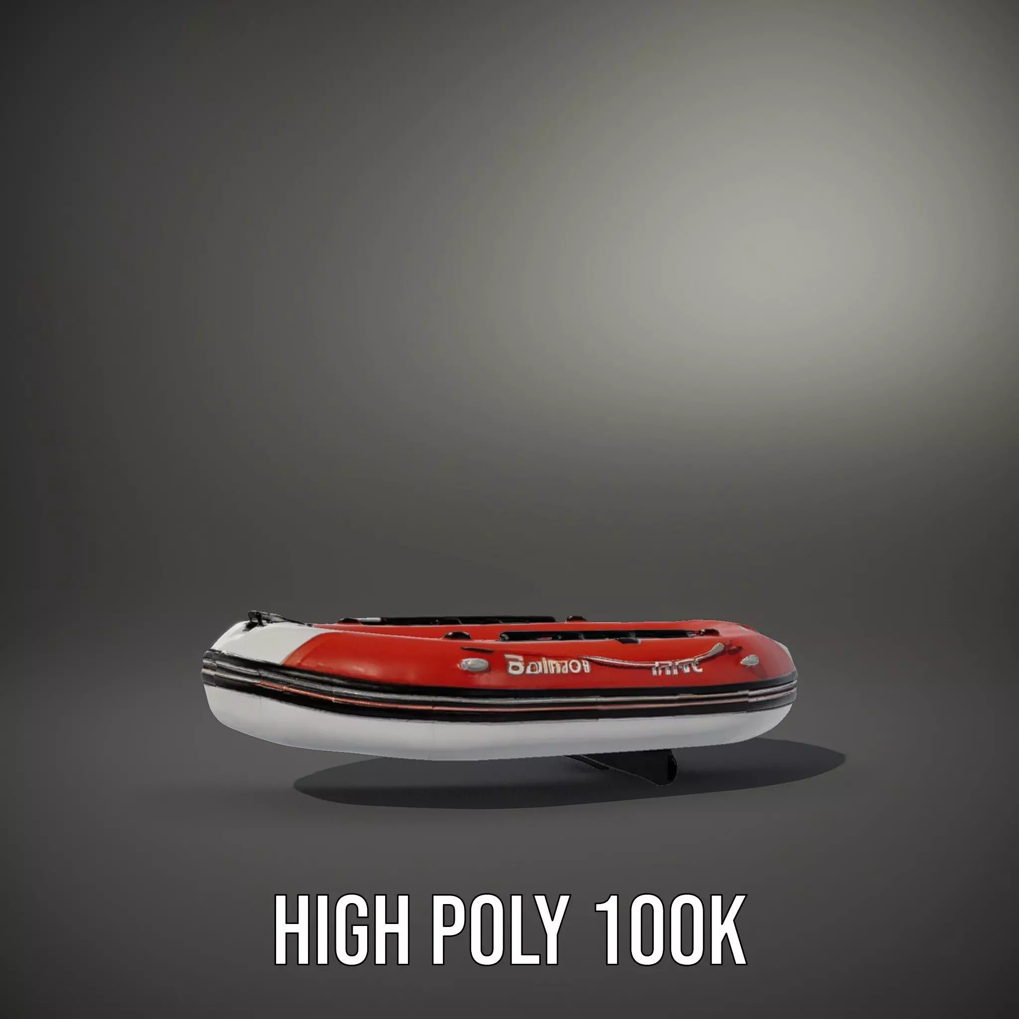 Orange Inflatable Boat model pack Low-poly 3D model_10