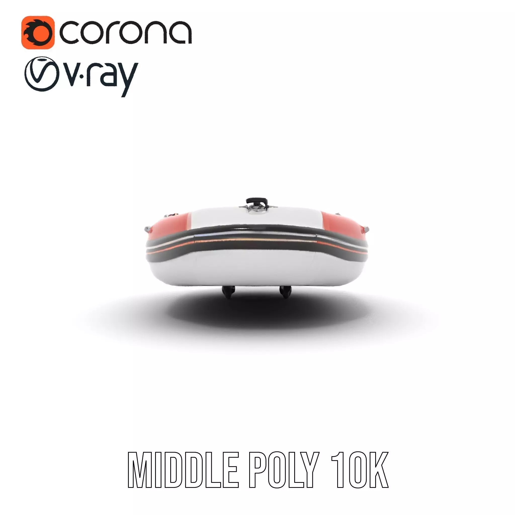 Orange Inflatable Boat model pack Low-poly 3D model_6