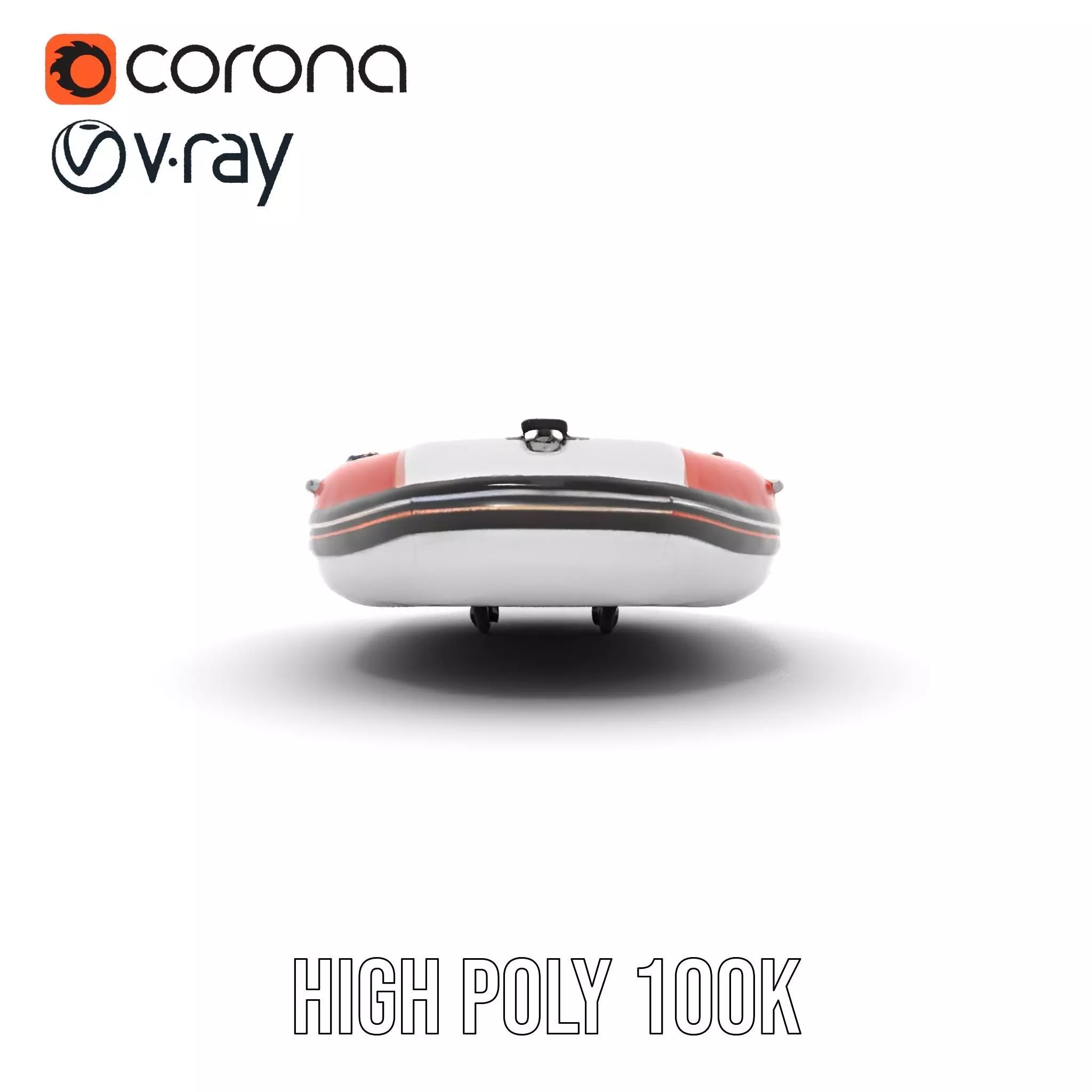 Orange Inflatable Boat model pack Low-poly 3D model_34