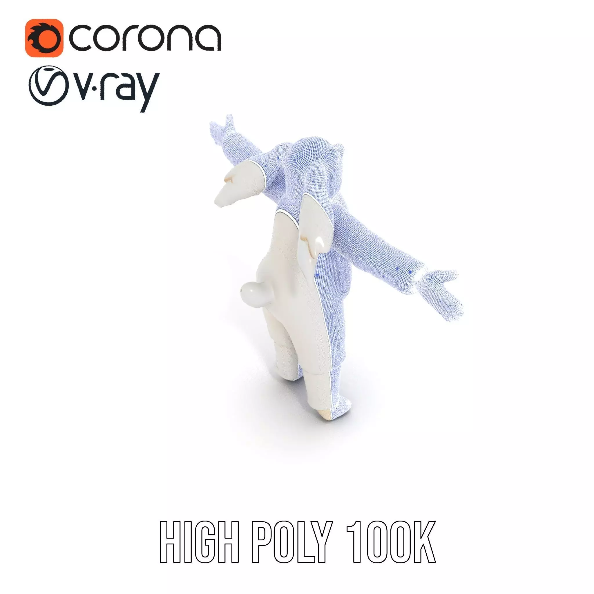 Soft White Rabbit model pack Low-poly 3D model_32