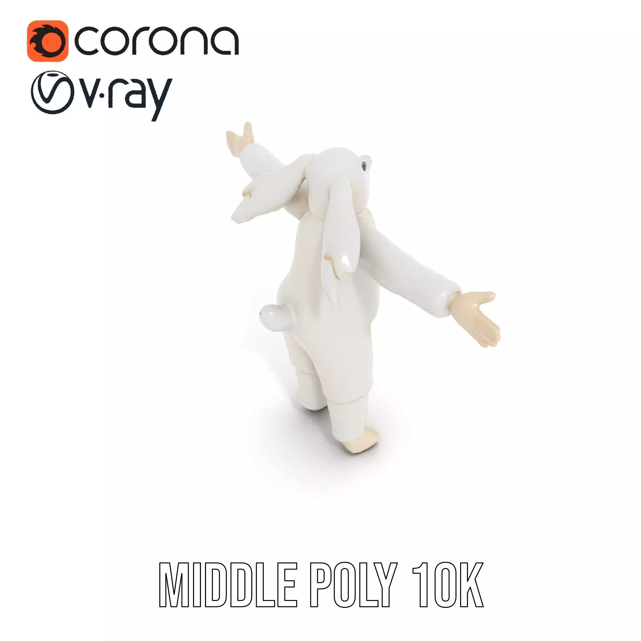 Soft White Rabbit model pack Low-poly 3D model_18