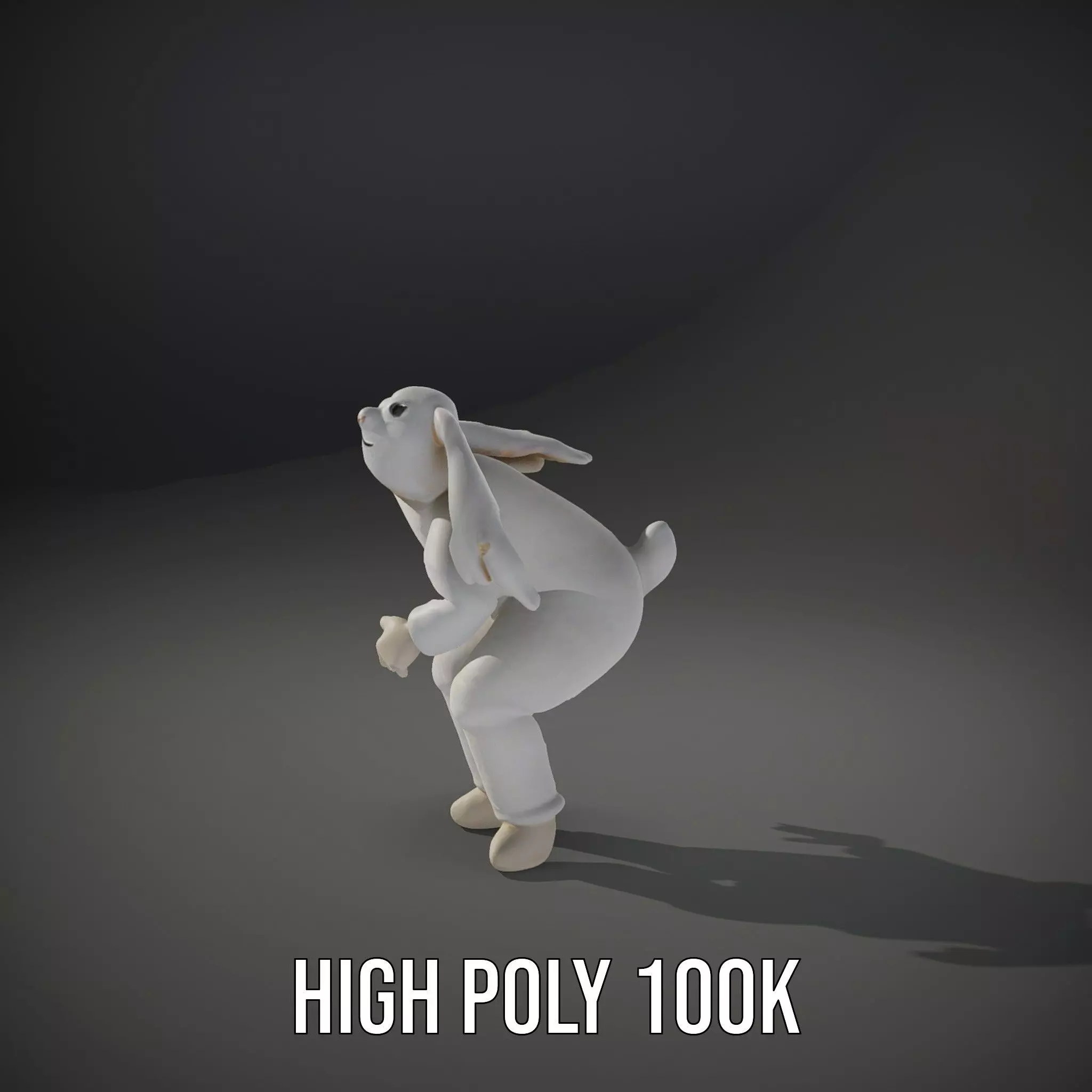 Soft White Rabbit model pack Low-poly 3D model_8