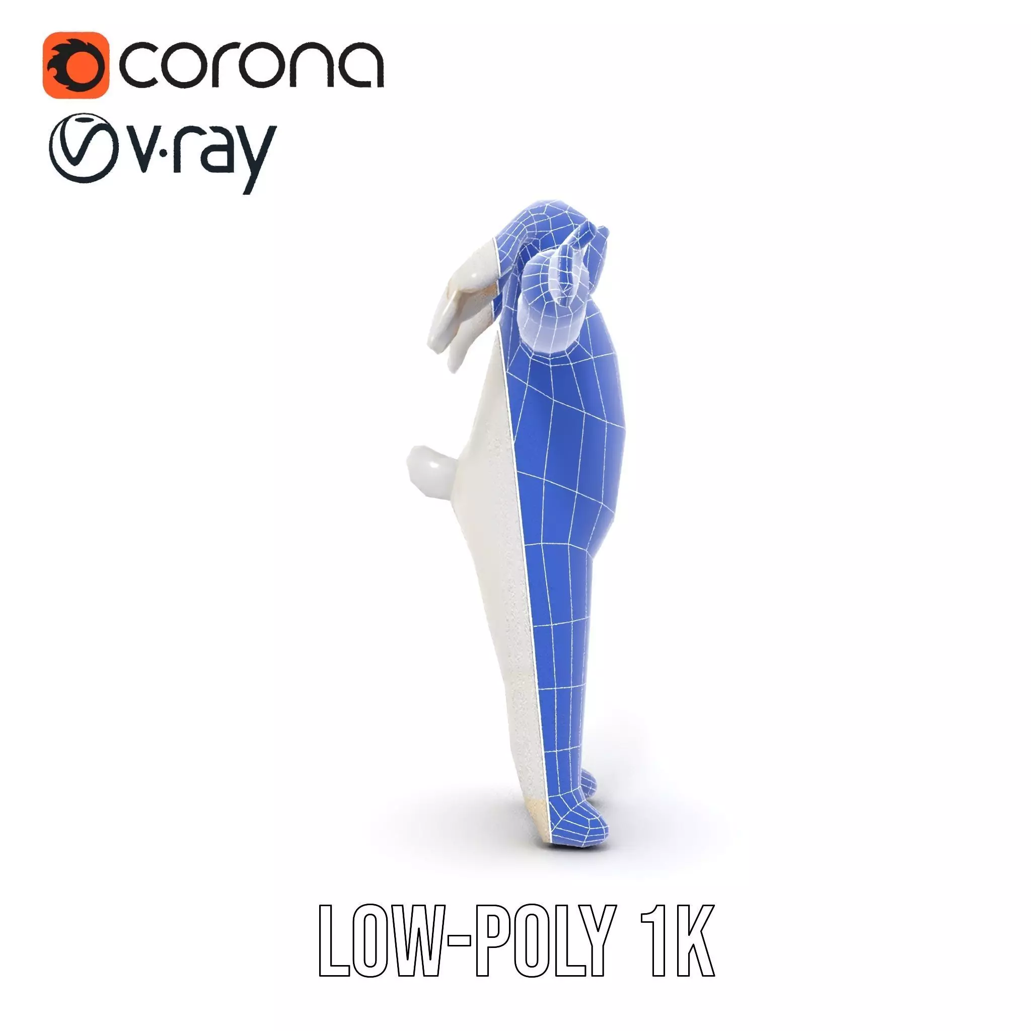 Soft White Rabbit model pack Low-poly 3D model_16