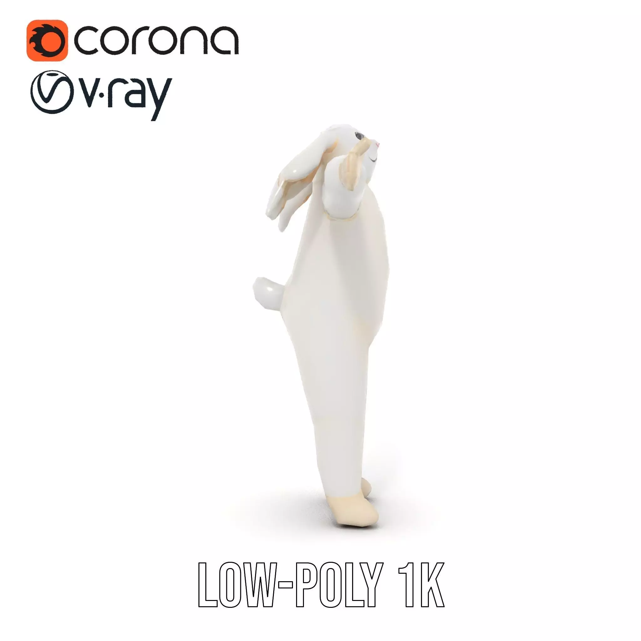 Soft White Rabbit model pack Low-poly 3D model_28