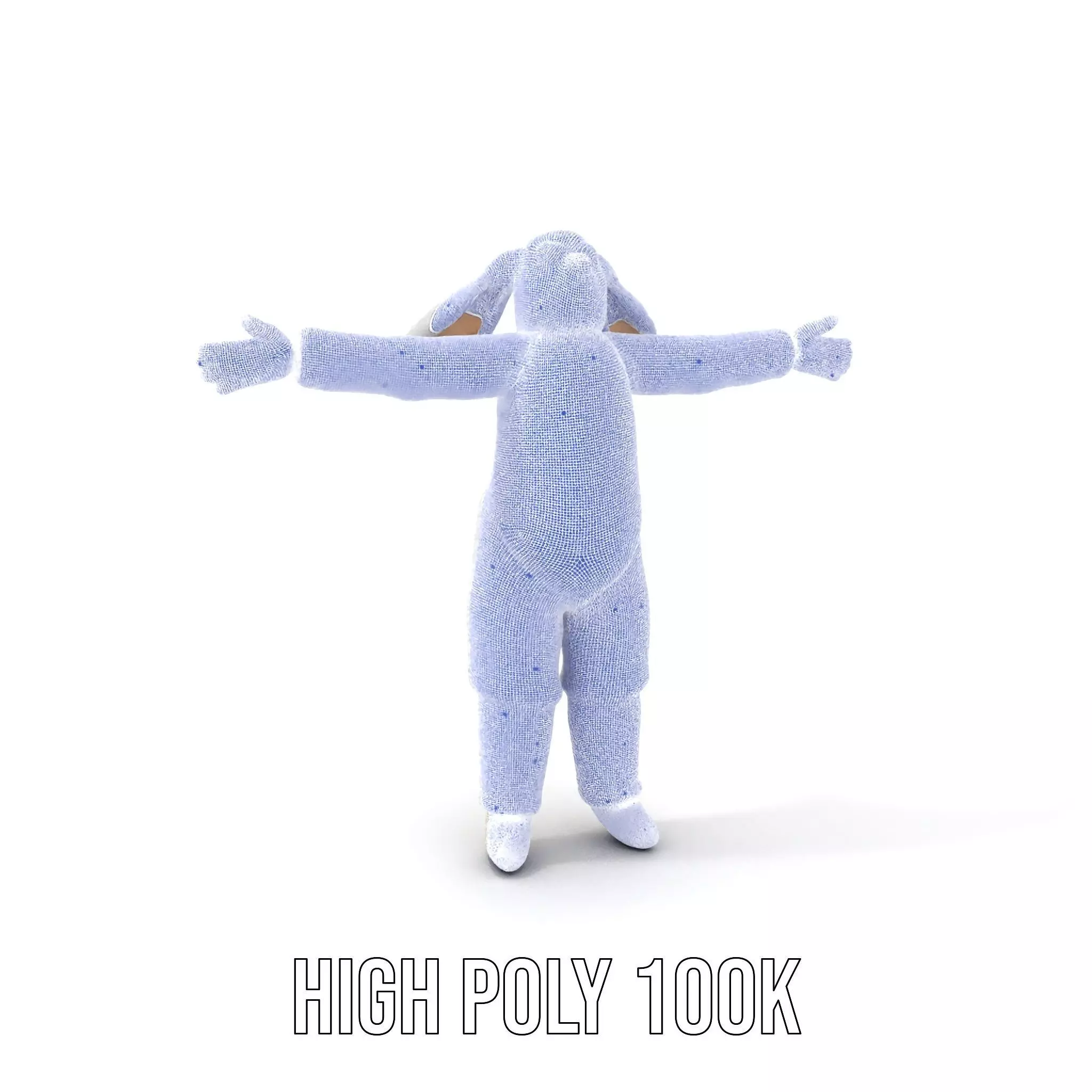 Soft White Rabbit model pack Low-poly 3D model_4