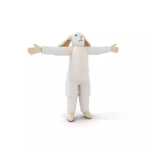 Soft White Rabbit model pack Low-poly 3D model