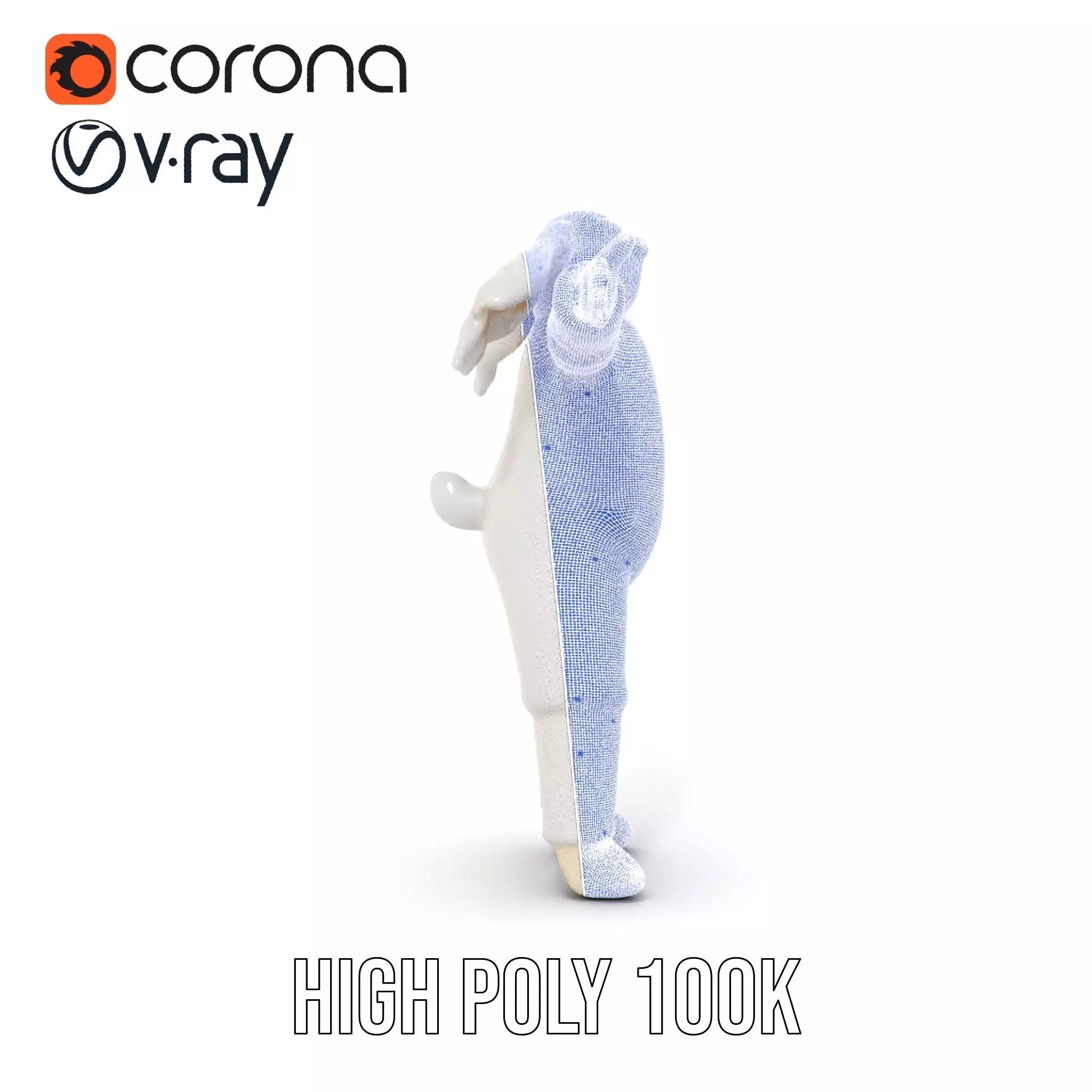 Soft White Rabbit model pack Low-poly 3D model_33