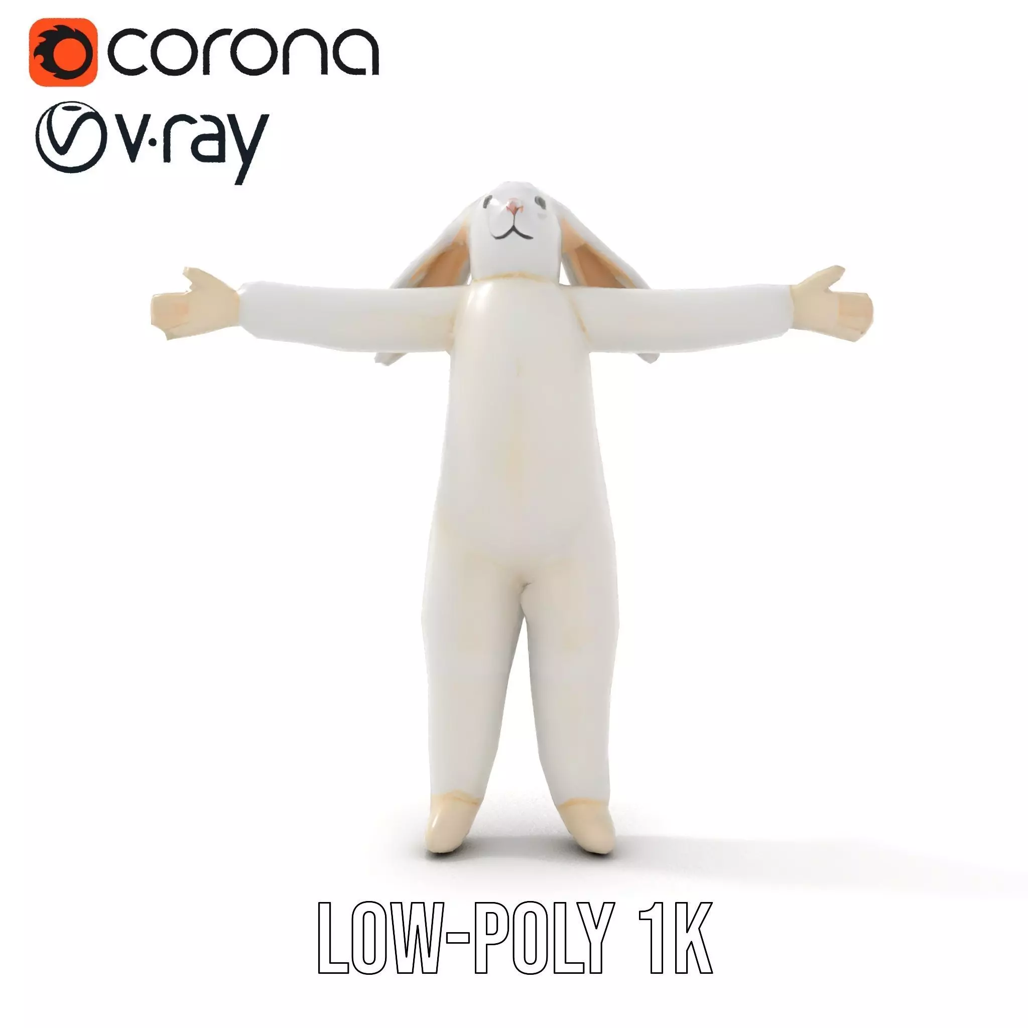 Soft White Rabbit model pack Low-poly 3D model_25