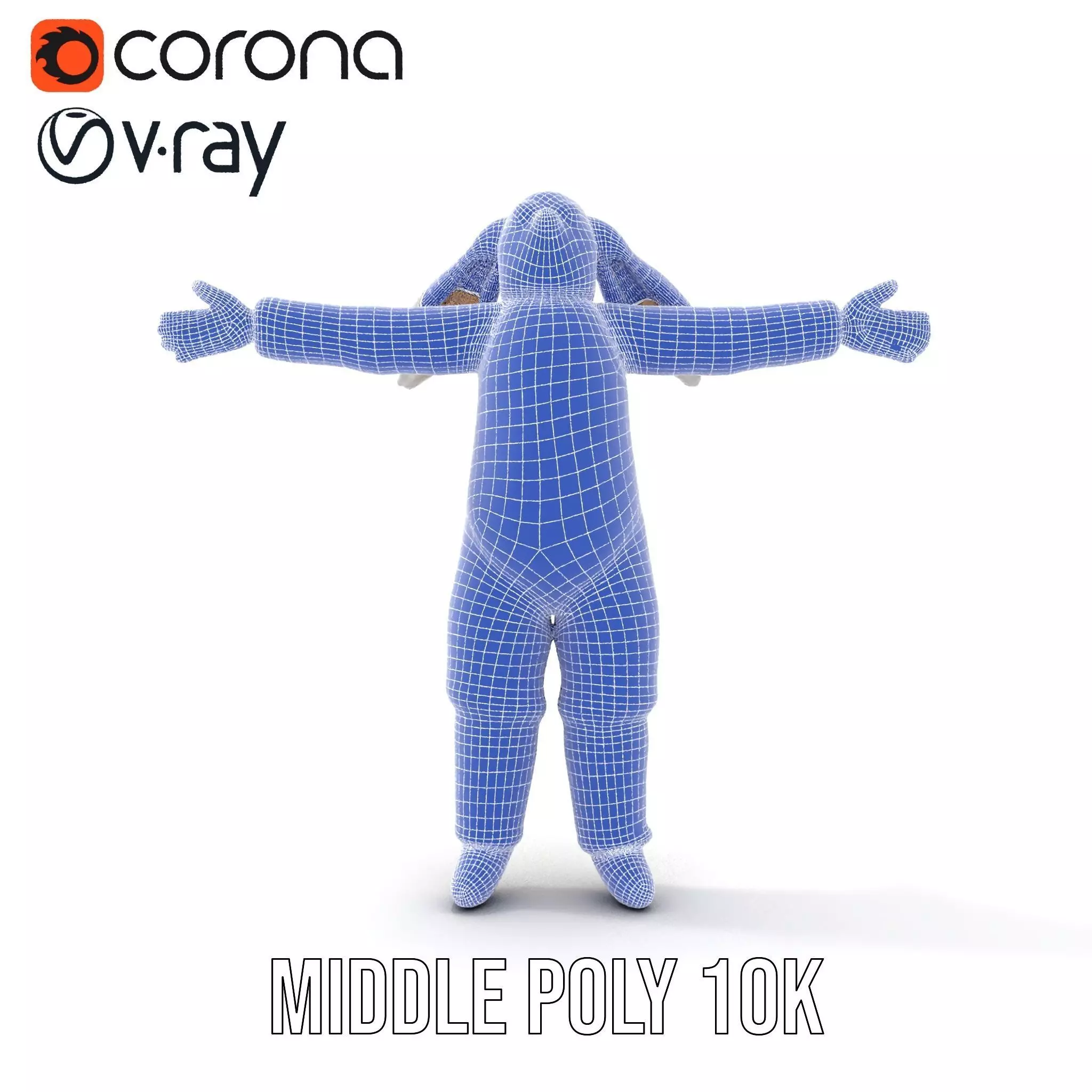 Soft White Rabbit model pack Low-poly 3D model_27