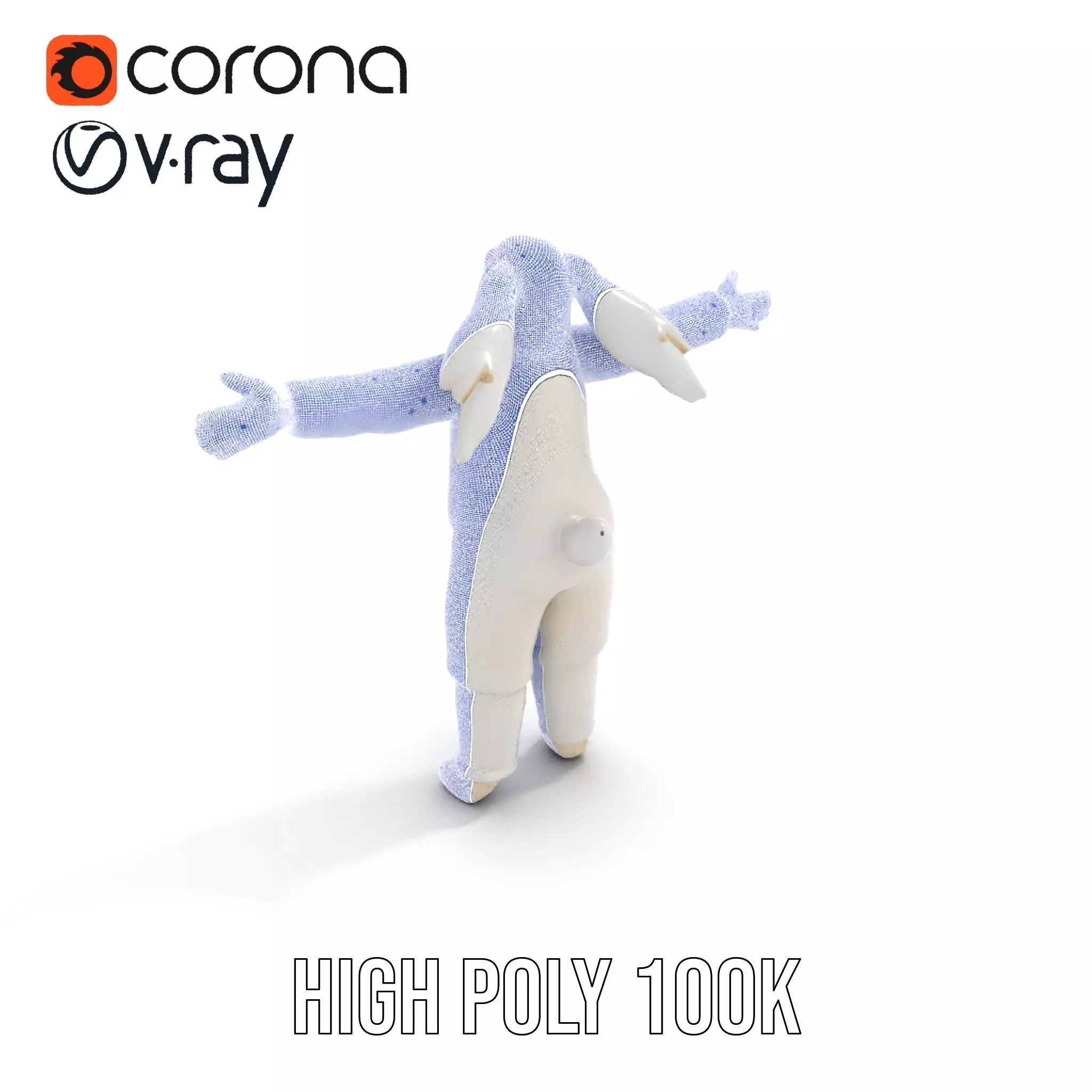 Soft White Rabbit model pack Low-poly 3D model_20