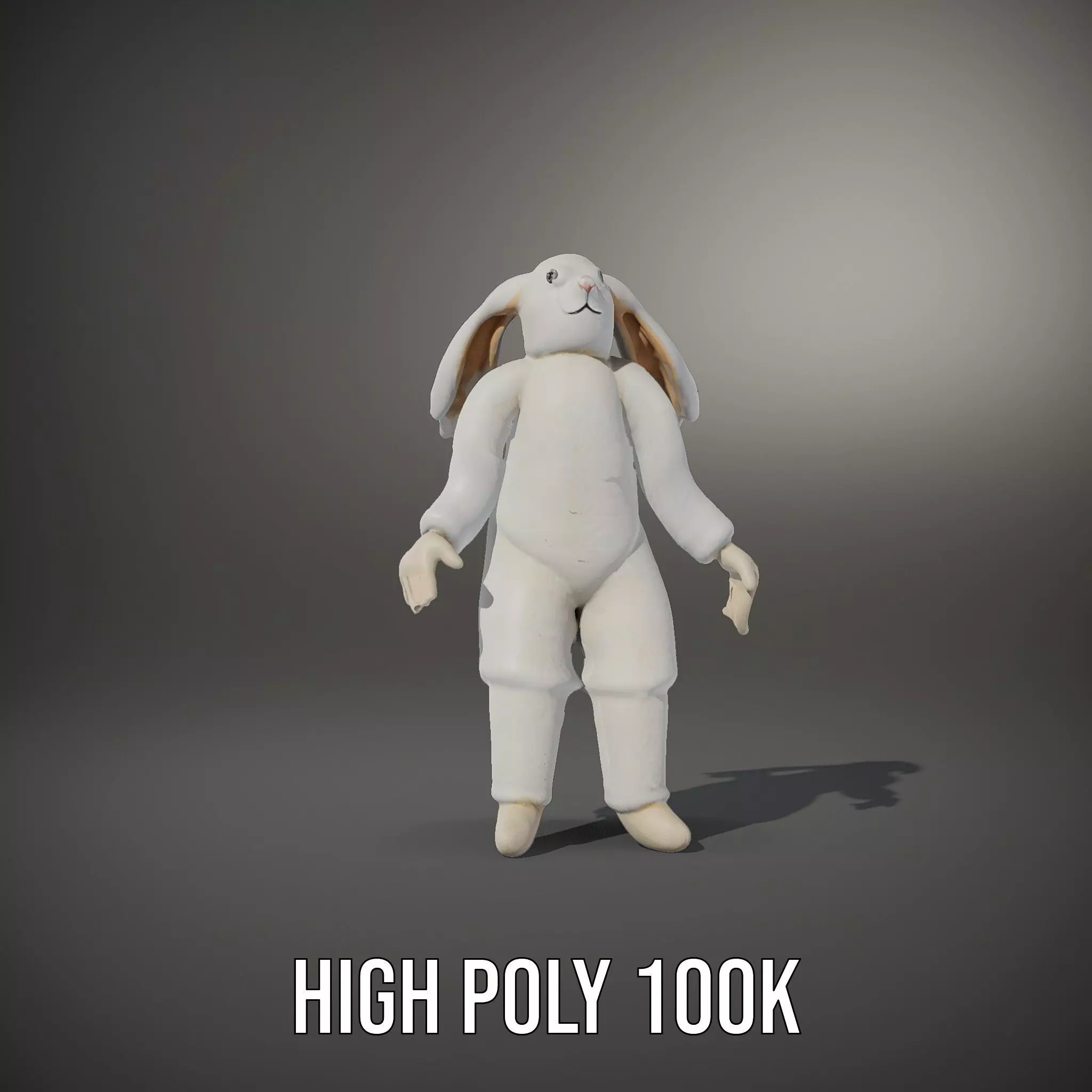 Soft White Rabbit model pack Low-poly 3D model_10
