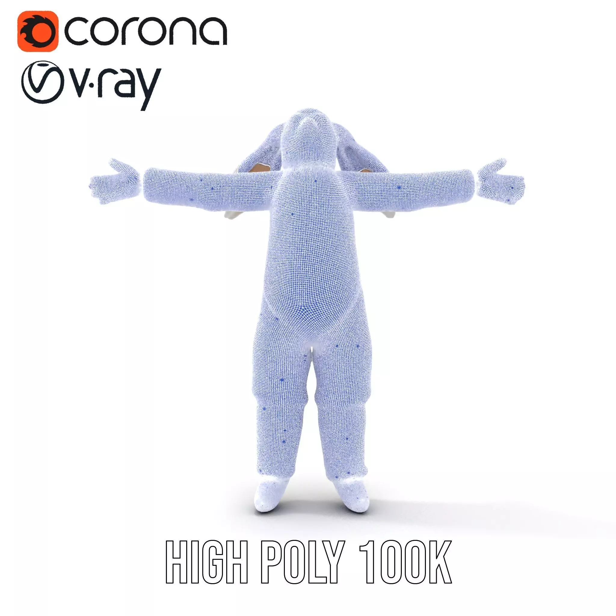 Soft White Rabbit model pack Low-poly 3D model_34