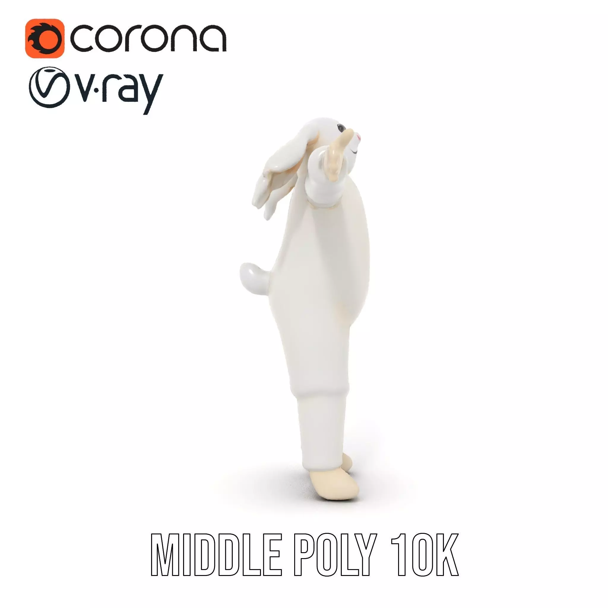 Soft White Rabbit model pack Low-poly 3D model_13