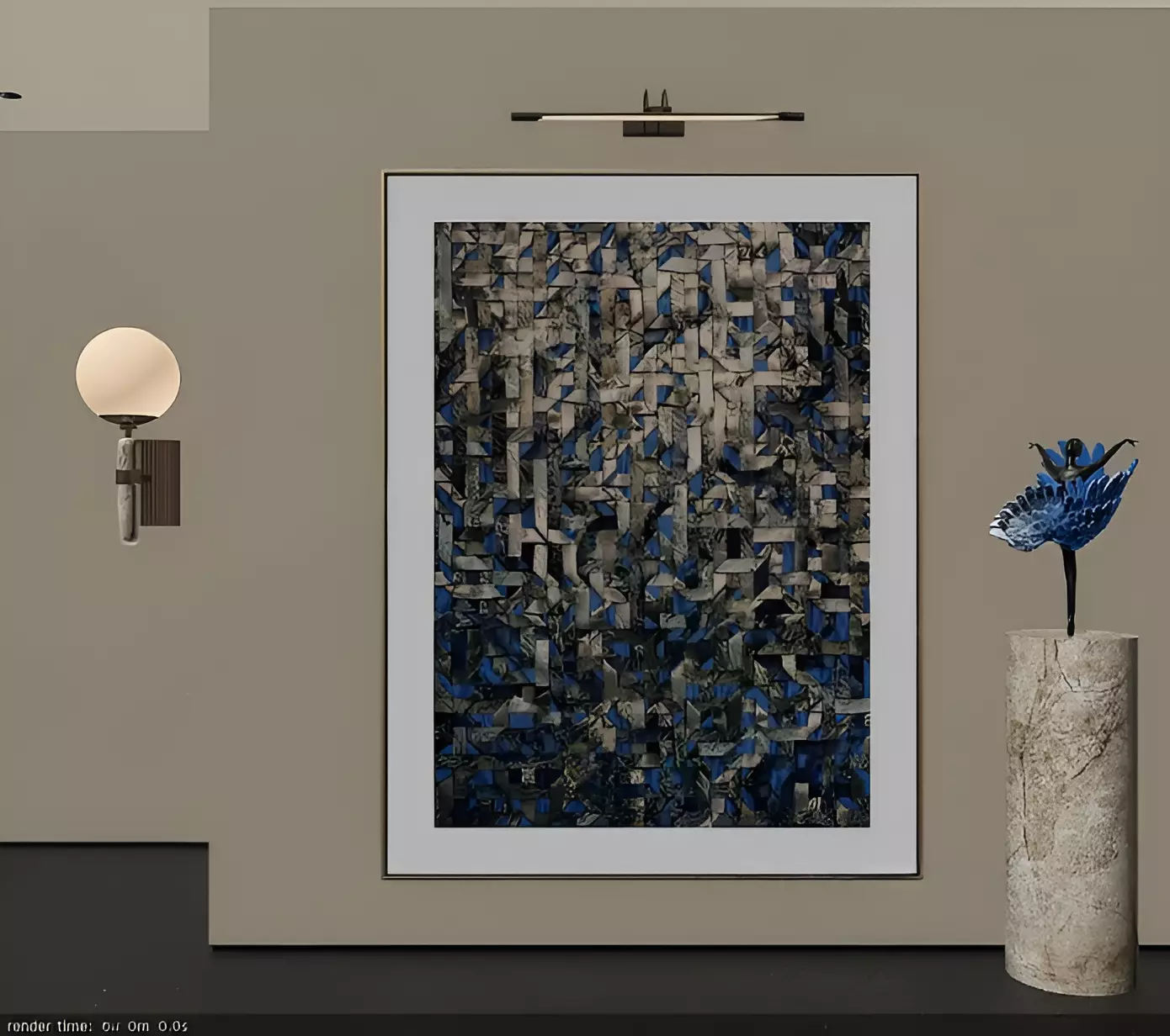 Modern abstract wall paintings 3D model_1