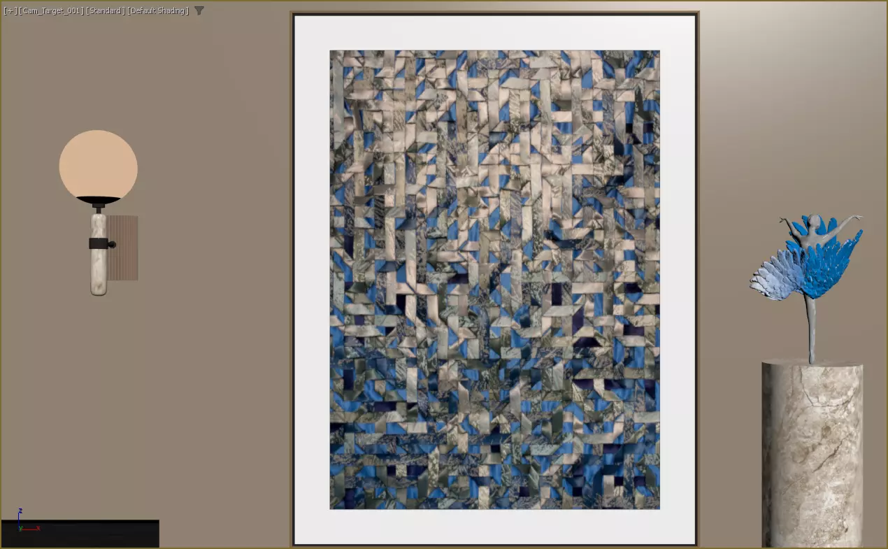 Modern abstract wall paintings 3D model_2