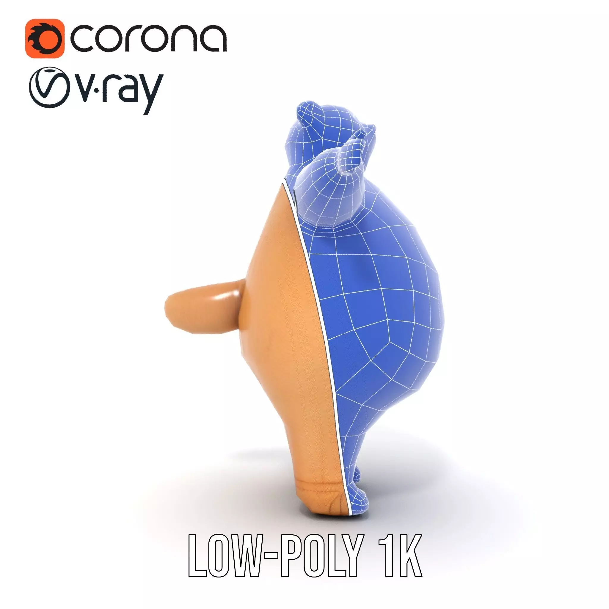 Fluffy Teddy Bear model pack Low-poly 3D model_19