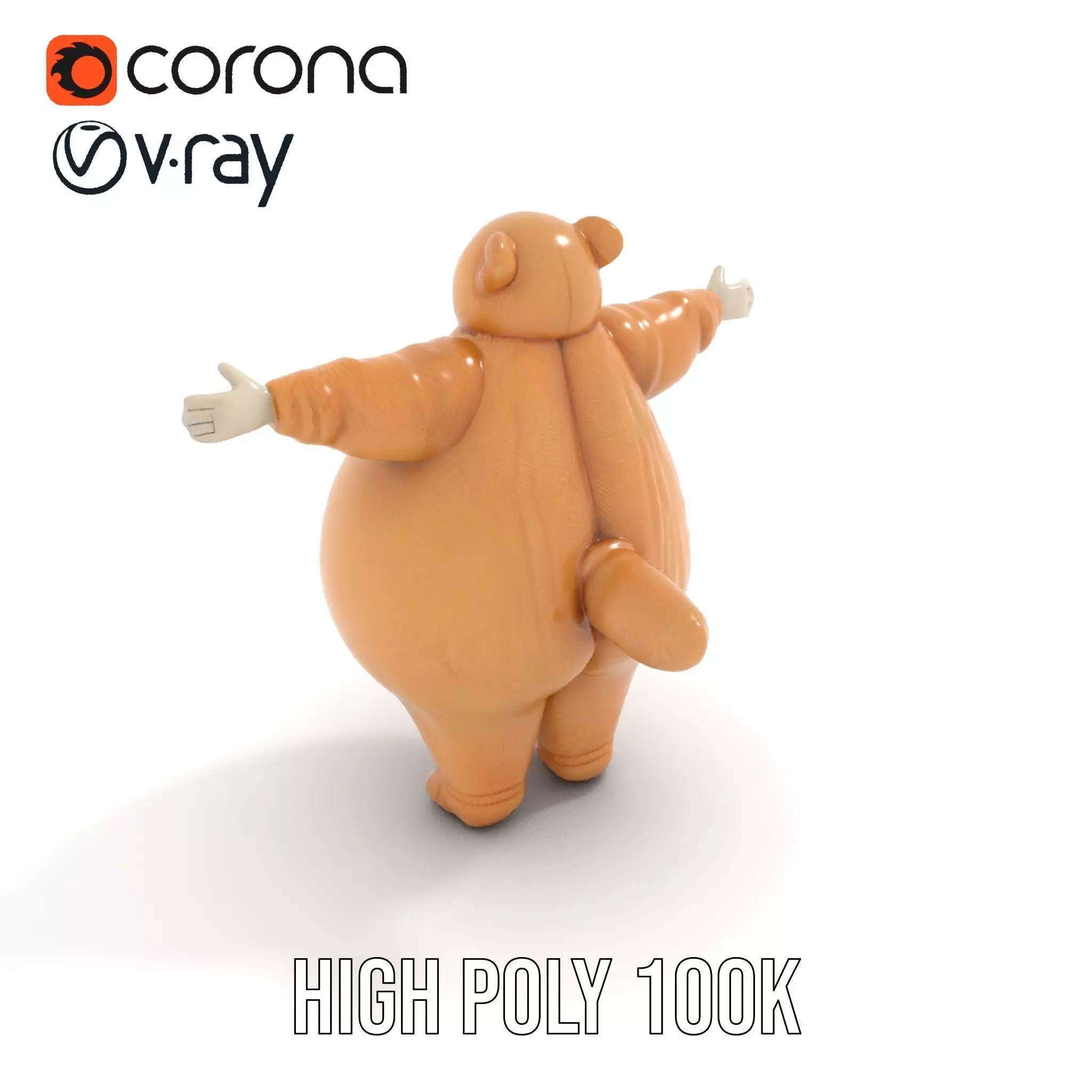 Fluffy Teddy Bear model pack Low-poly 3D model_15