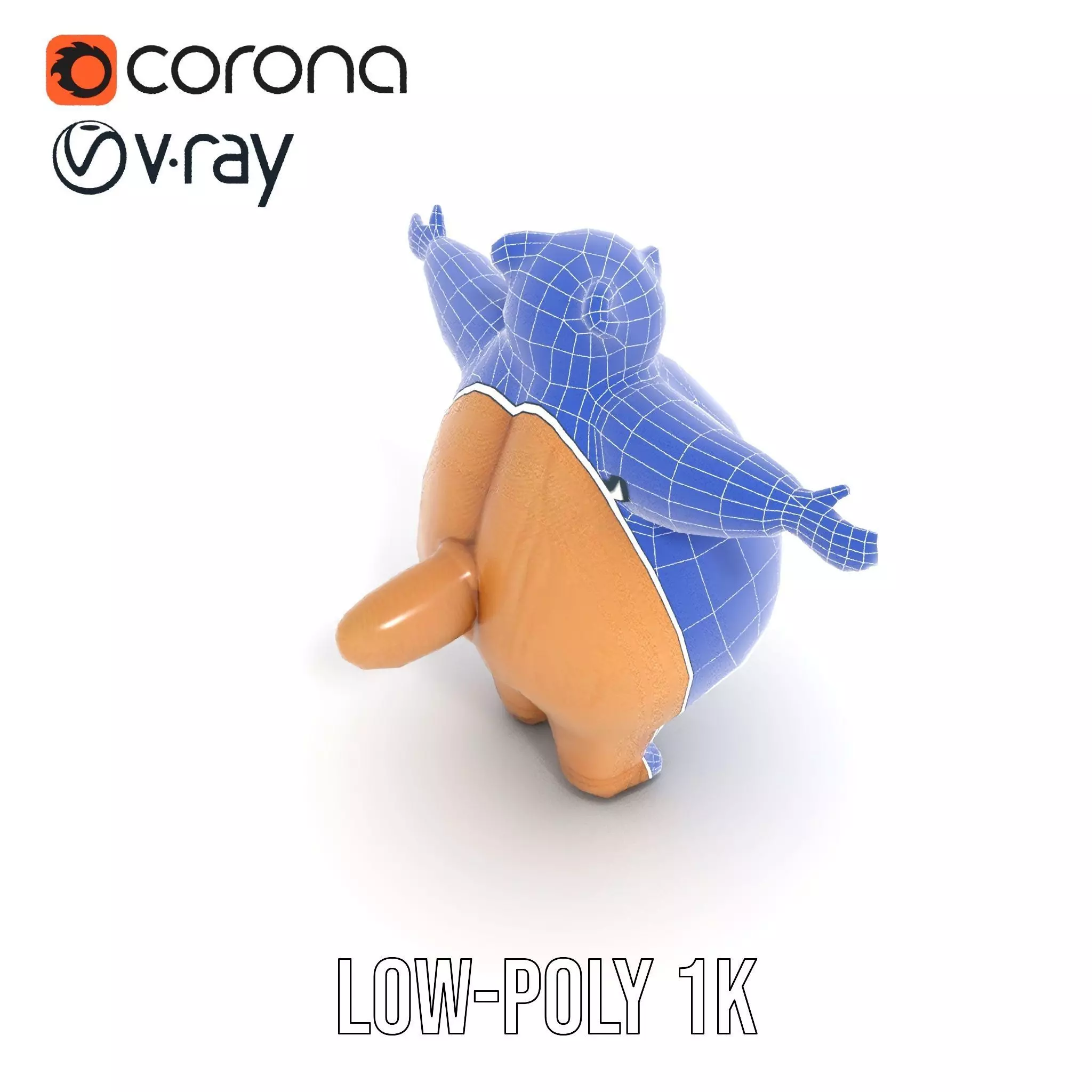 Fluffy Teddy Bear model pack Low-poly 3D model_24