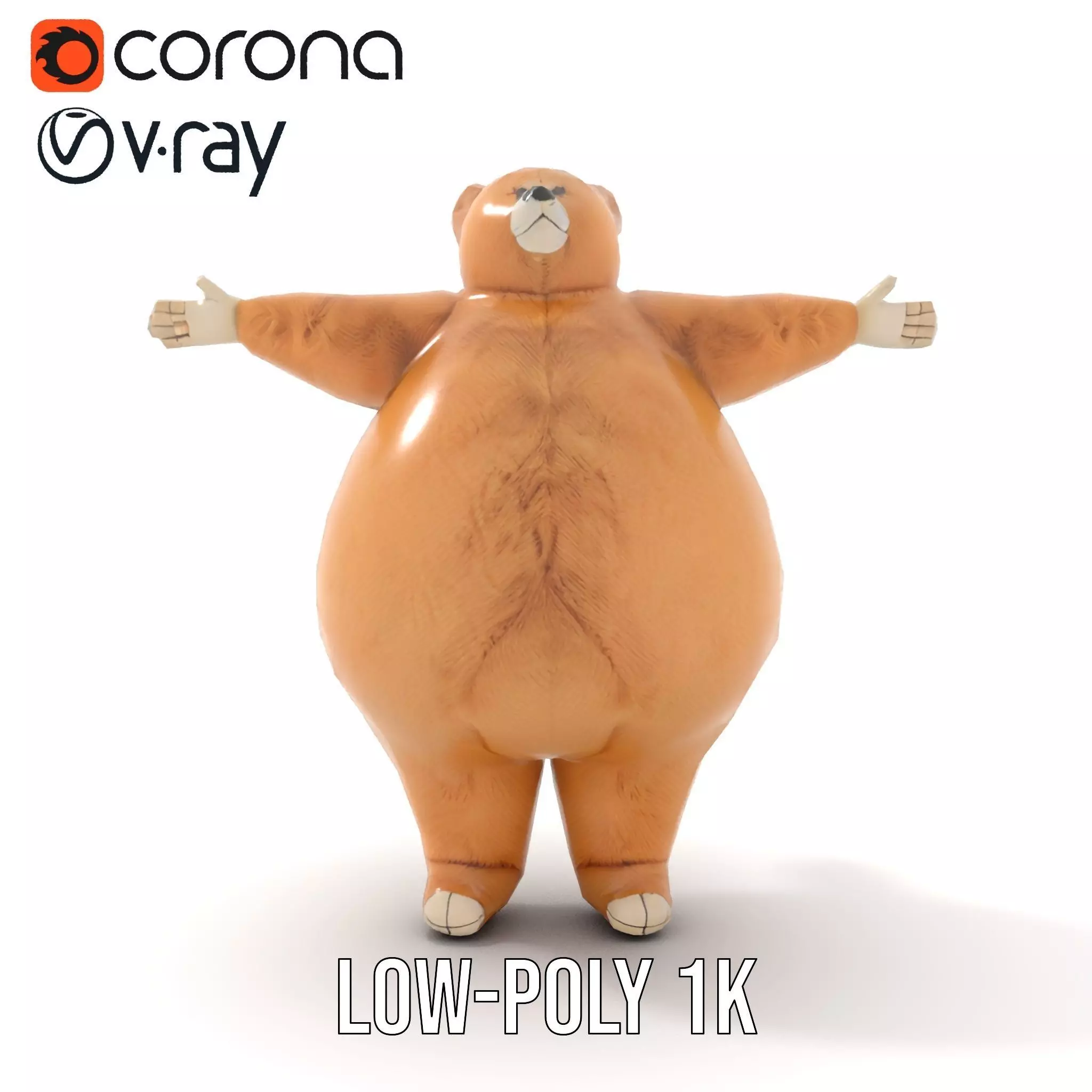 Fluffy Teddy Bear model pack Low-poly 3D model_7