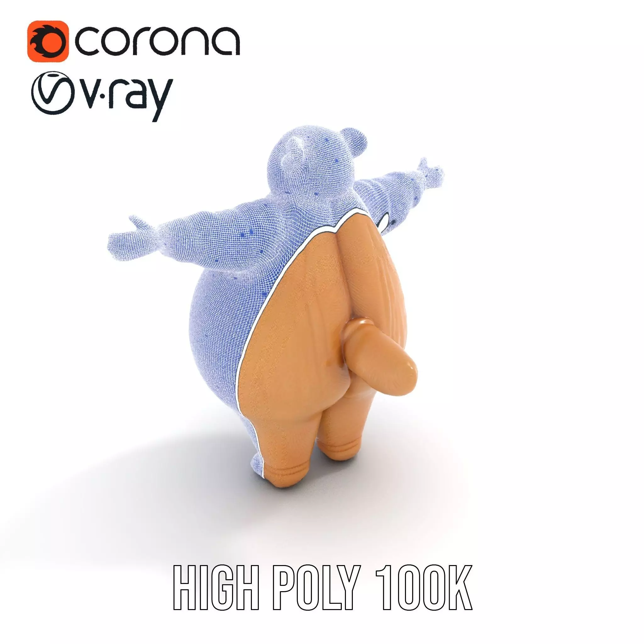 Fluffy Teddy Bear model pack Low-poly 3D model_25