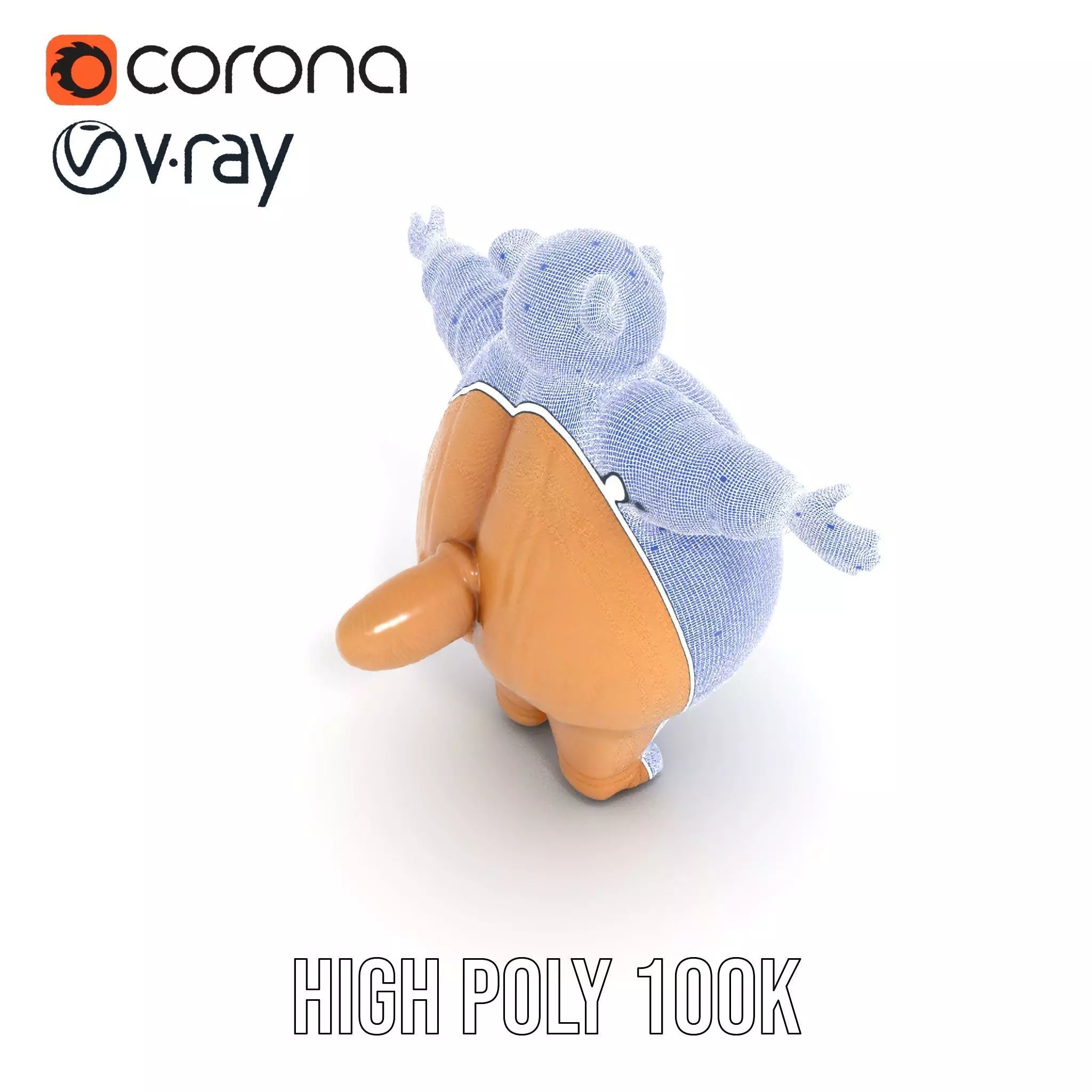 Fluffy Teddy Bear model pack Low-poly 3D model_32