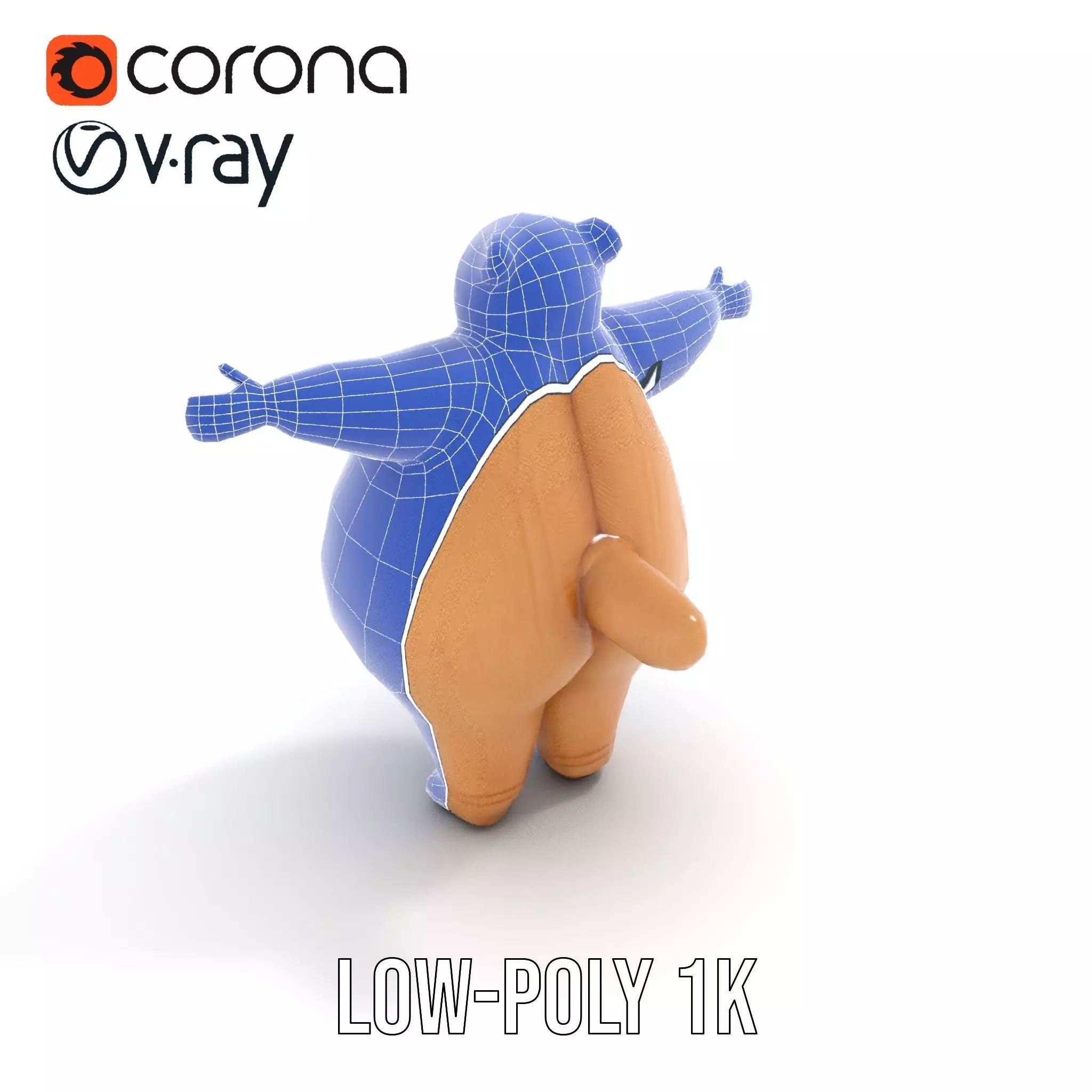 Fluffy Teddy Bear model pack Low-poly 3D model_30