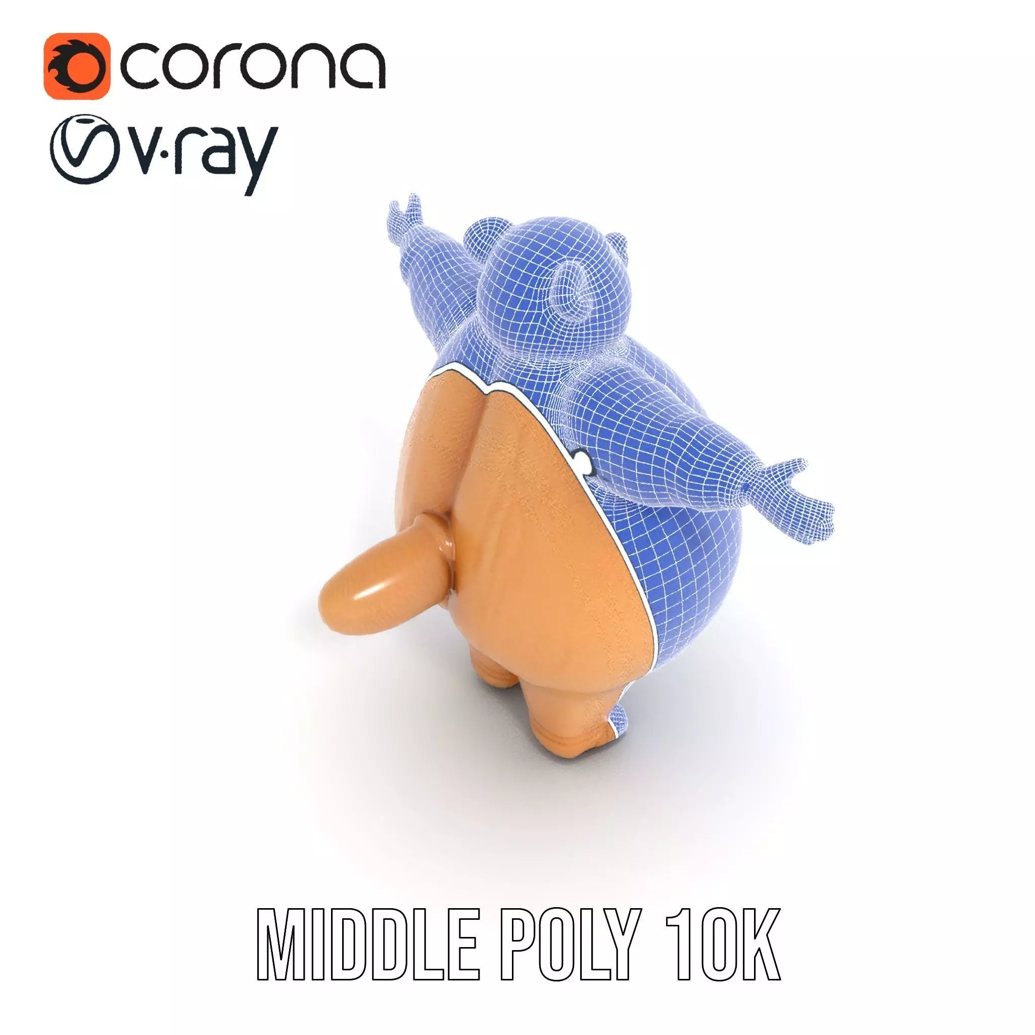 Fluffy Teddy Bear model pack Low-poly 3D model_13