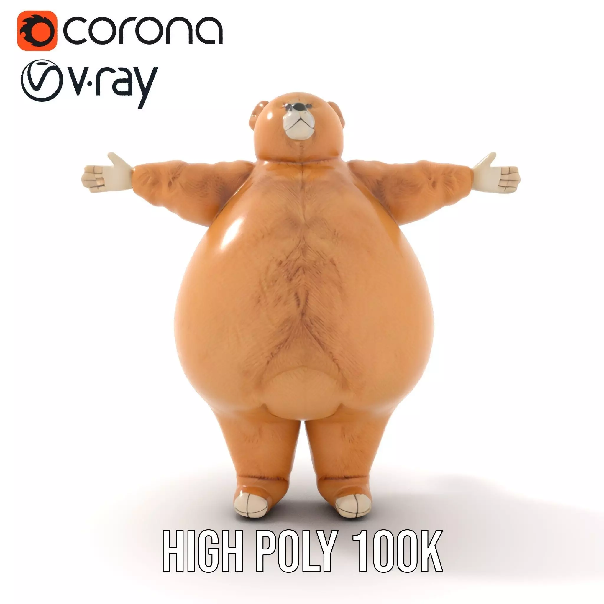 Fluffy Teddy Bear model pack Low-poly 3D model_31
