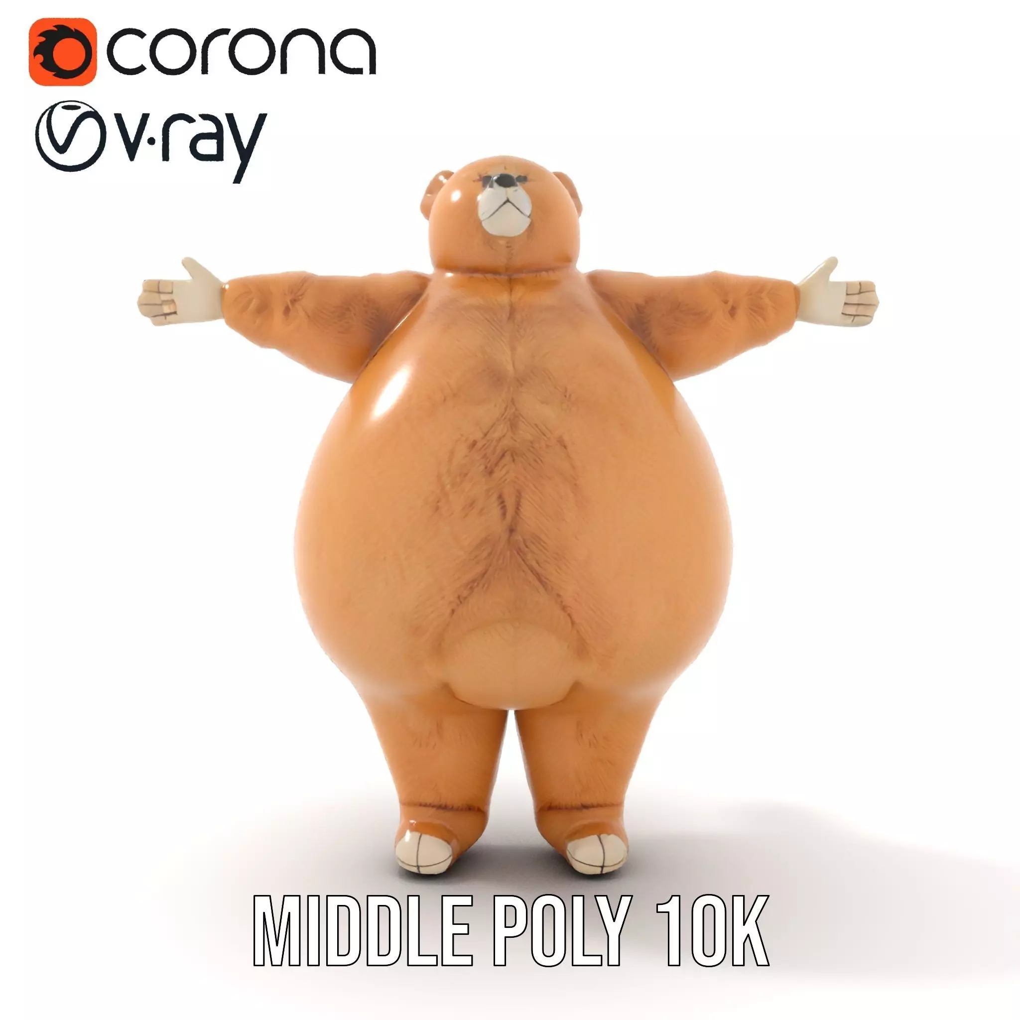 Fluffy Teddy Bear model pack Low-poly 3D model_20