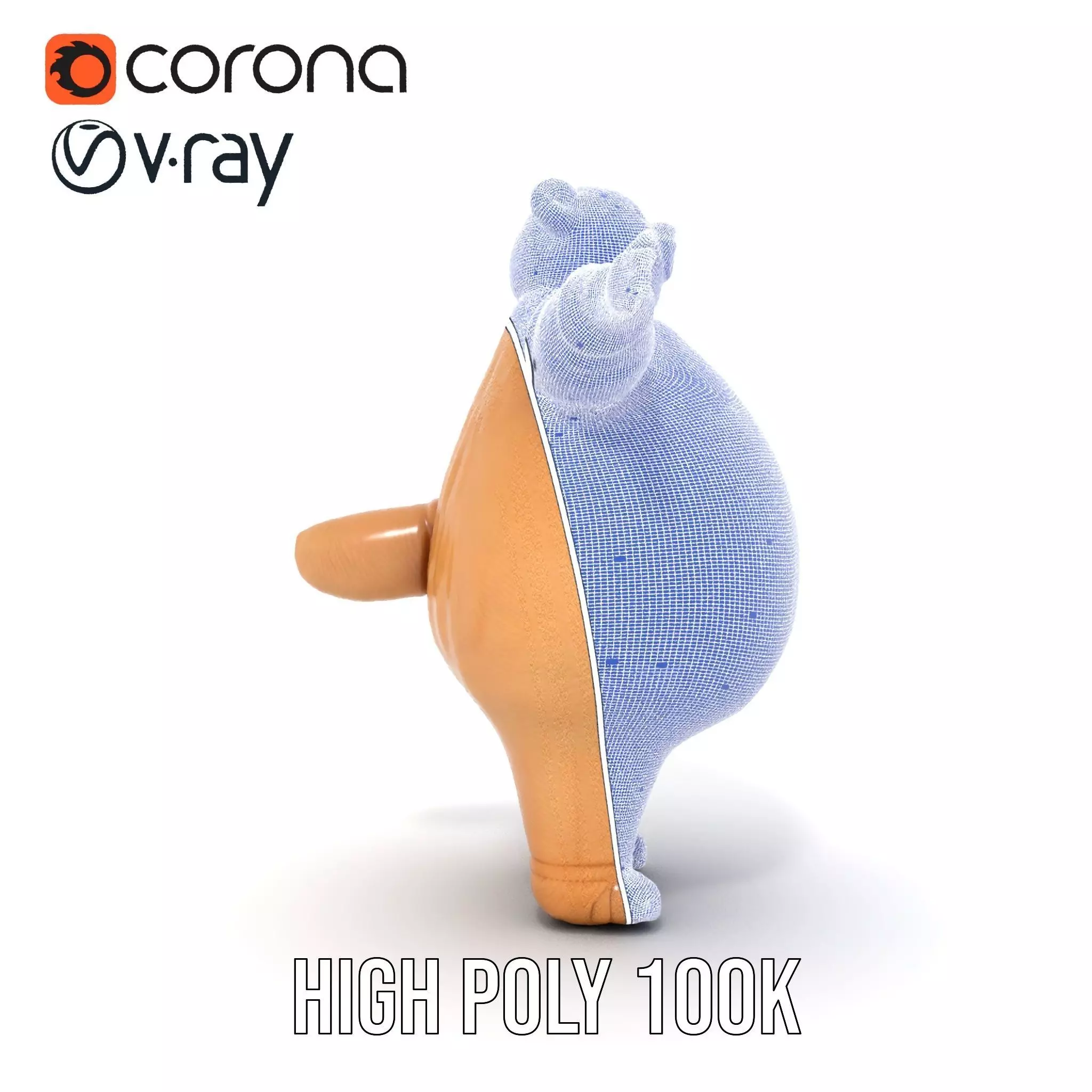 Fluffy Teddy Bear model pack Low-poly 3D model_34