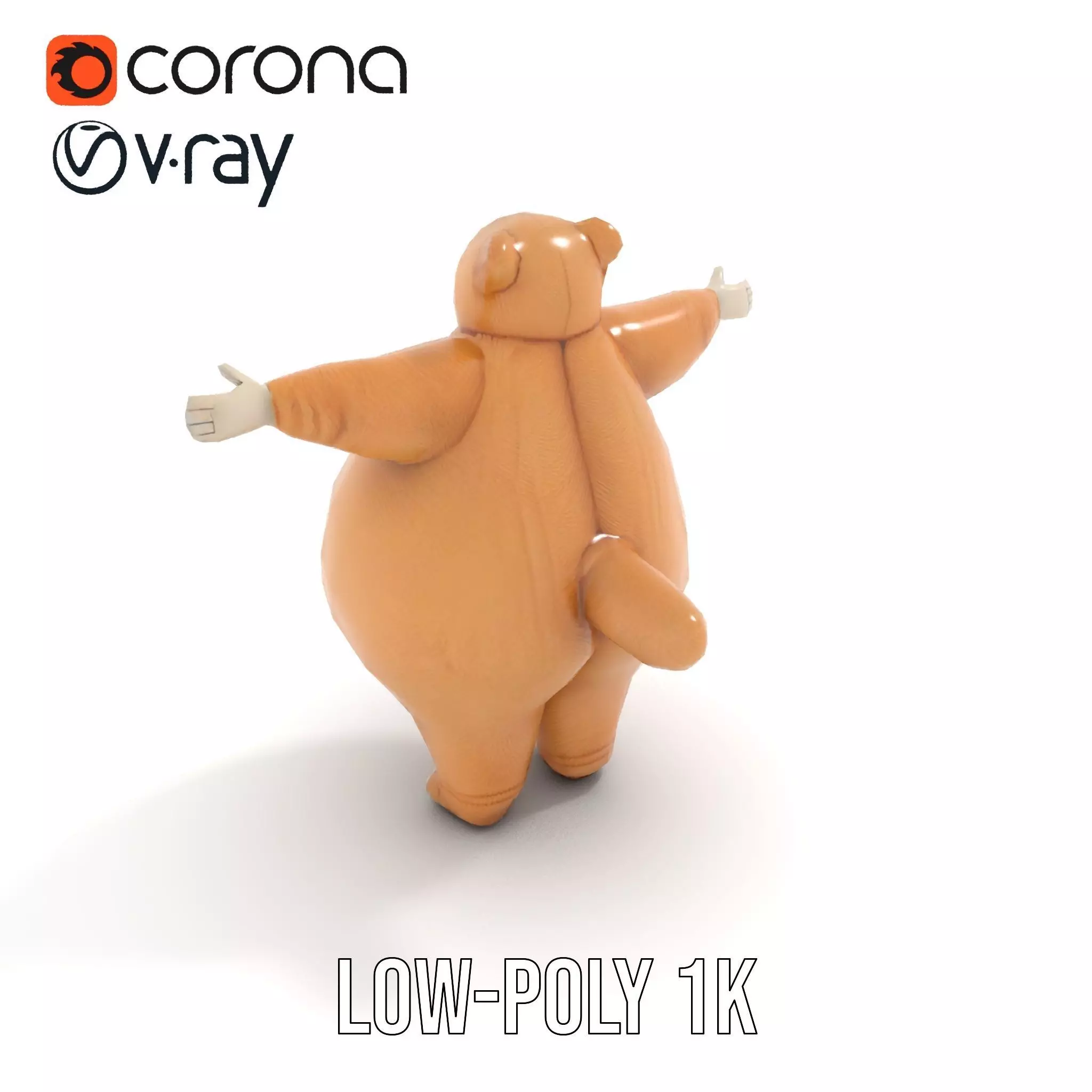 Fluffy Teddy Bear model pack Low-poly 3D model_21