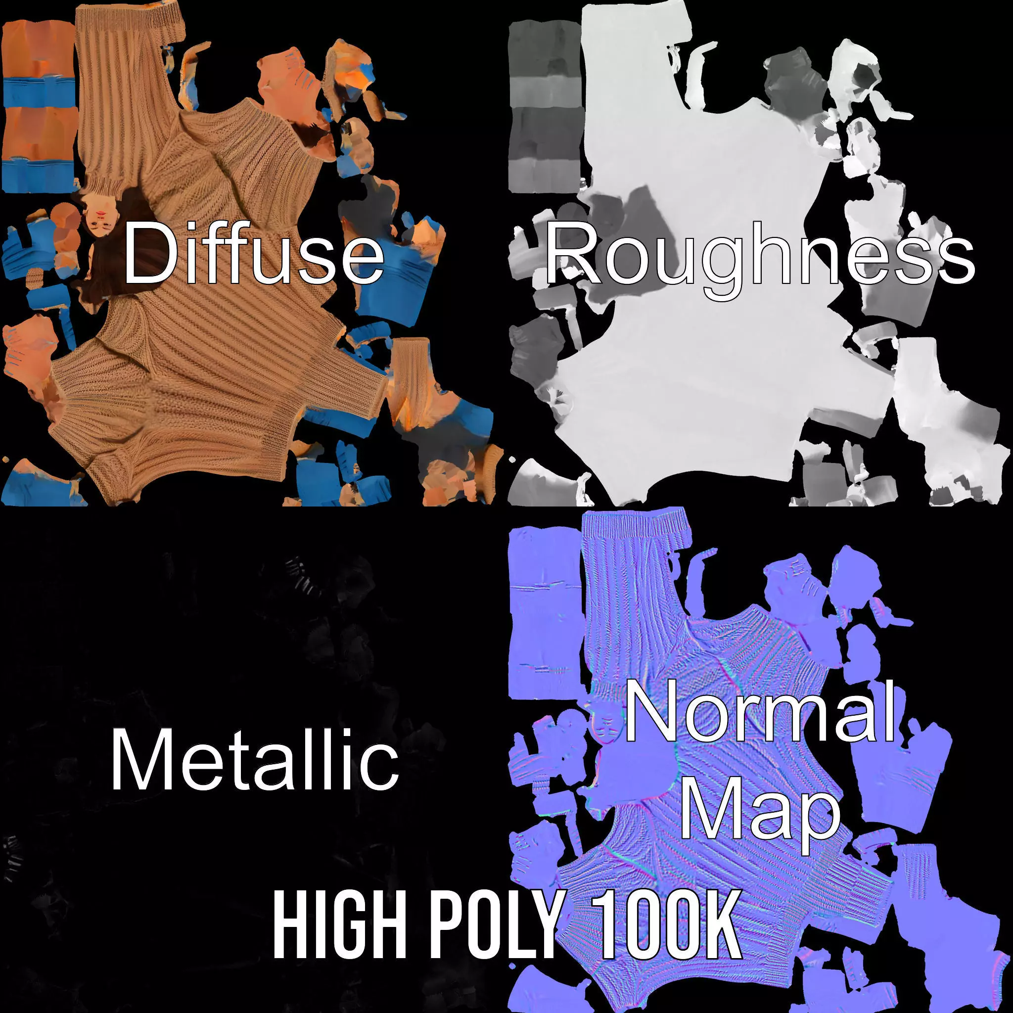 Cozy Knit Sweater model pack Low-poly 3D model_3