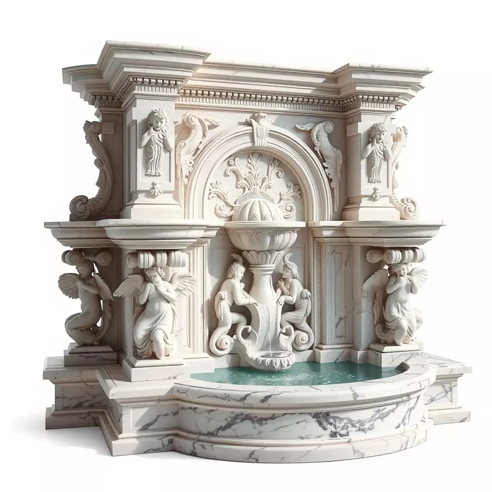 Ornate Marble Fountain model pack Low-poly 3D model_2