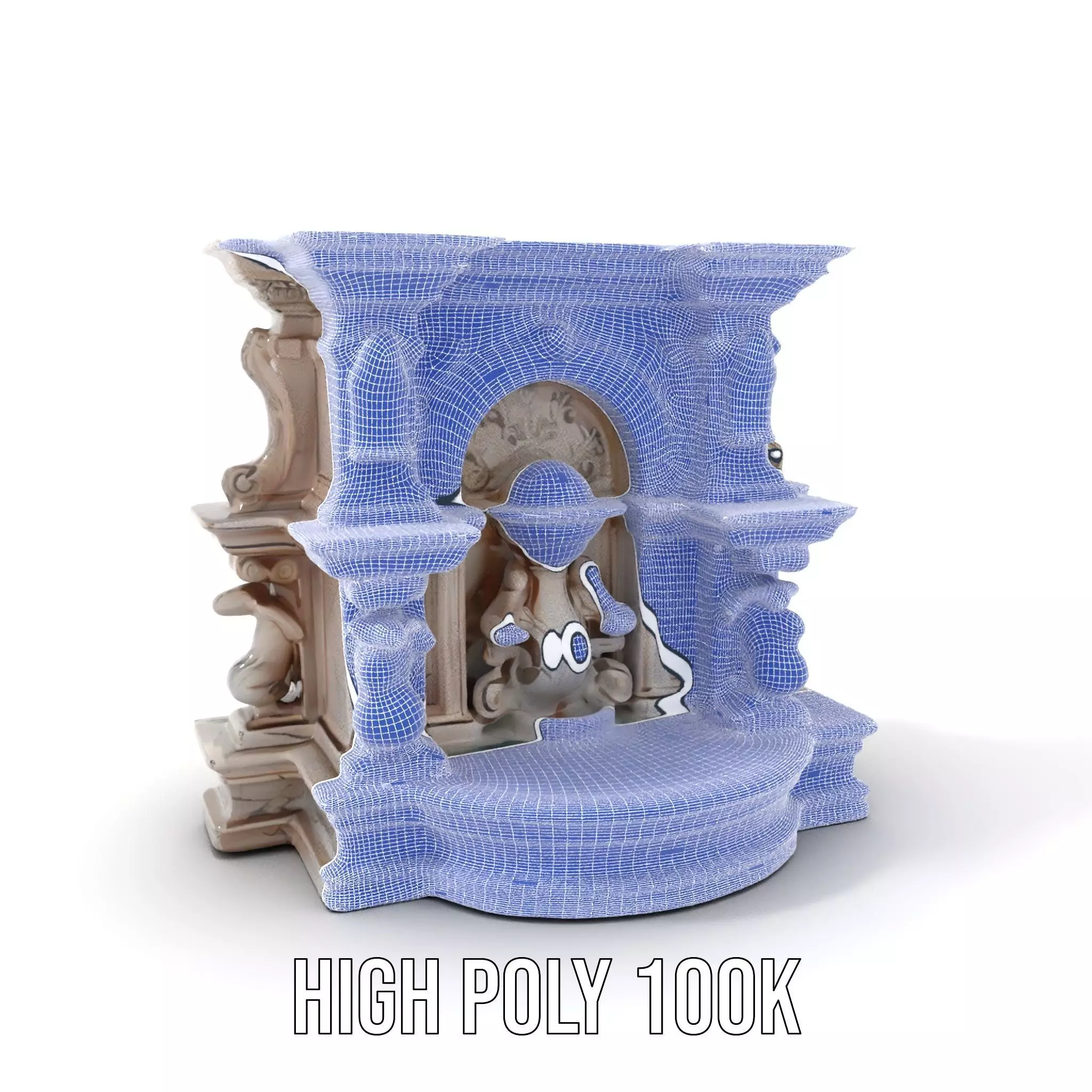 Ornate Marble Fountain model pack Low-poly 3D model_4